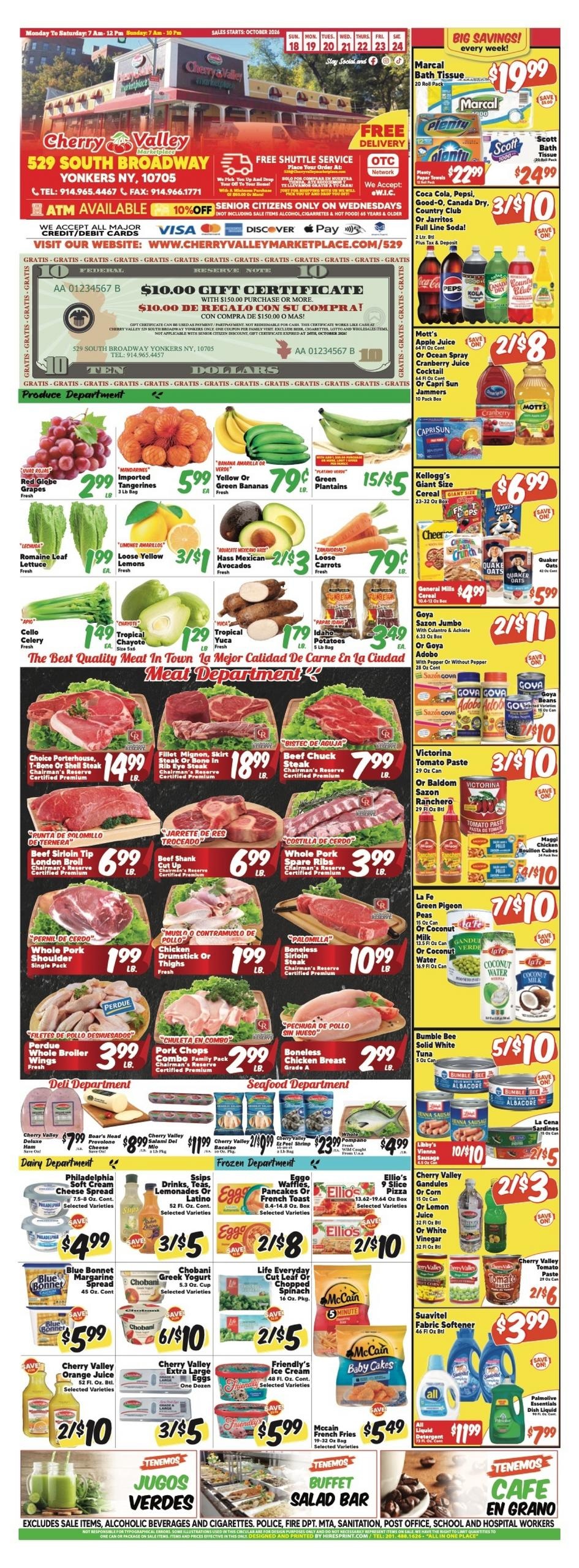 Cherry Valley Marketplace Weekly Ad October 18 - 24, 2026
