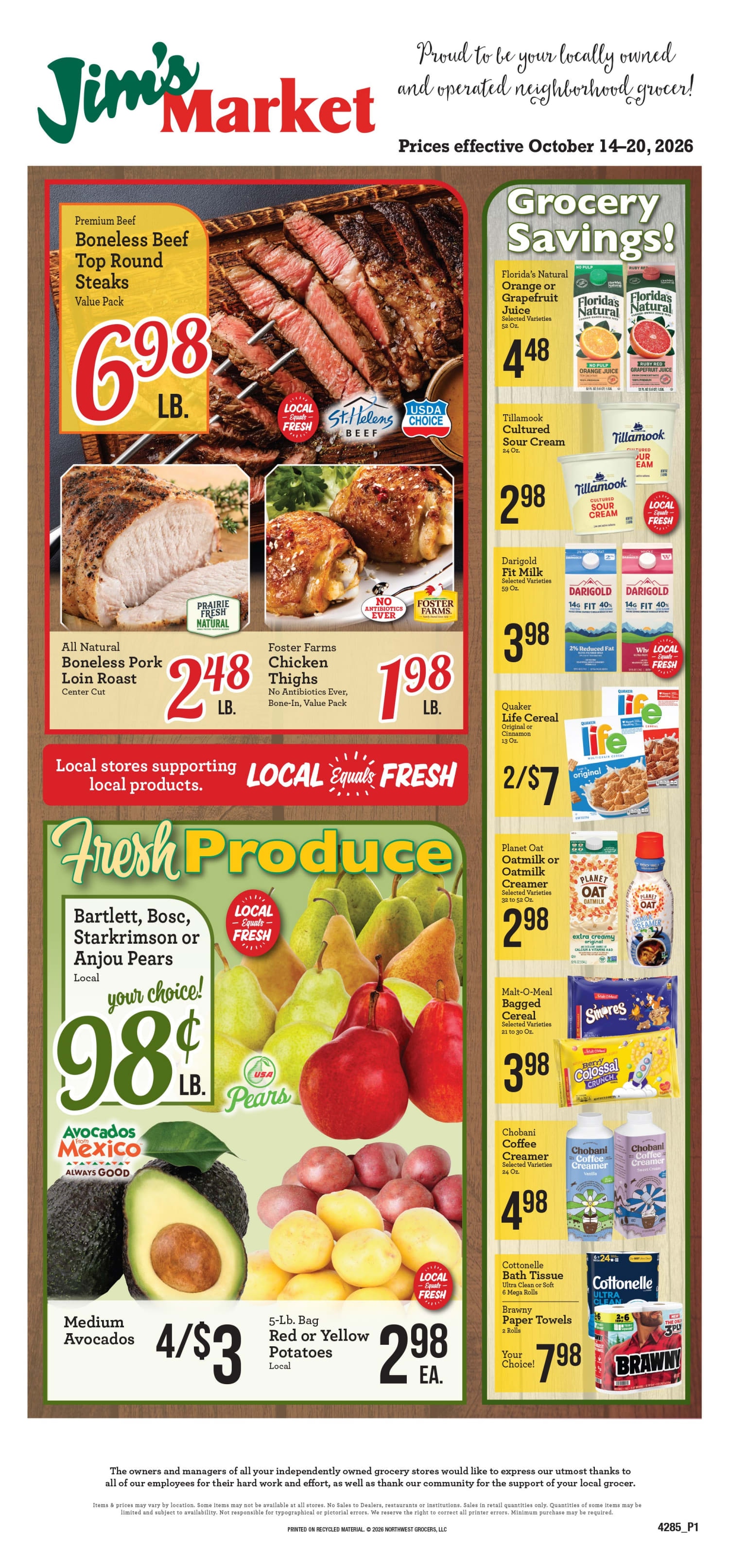 Jim's Market Weekly Ad October 14 - 20, 2026