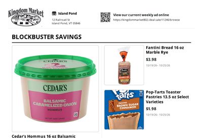 Kingdom Market Weekly Ad October 19 - 25, 2026