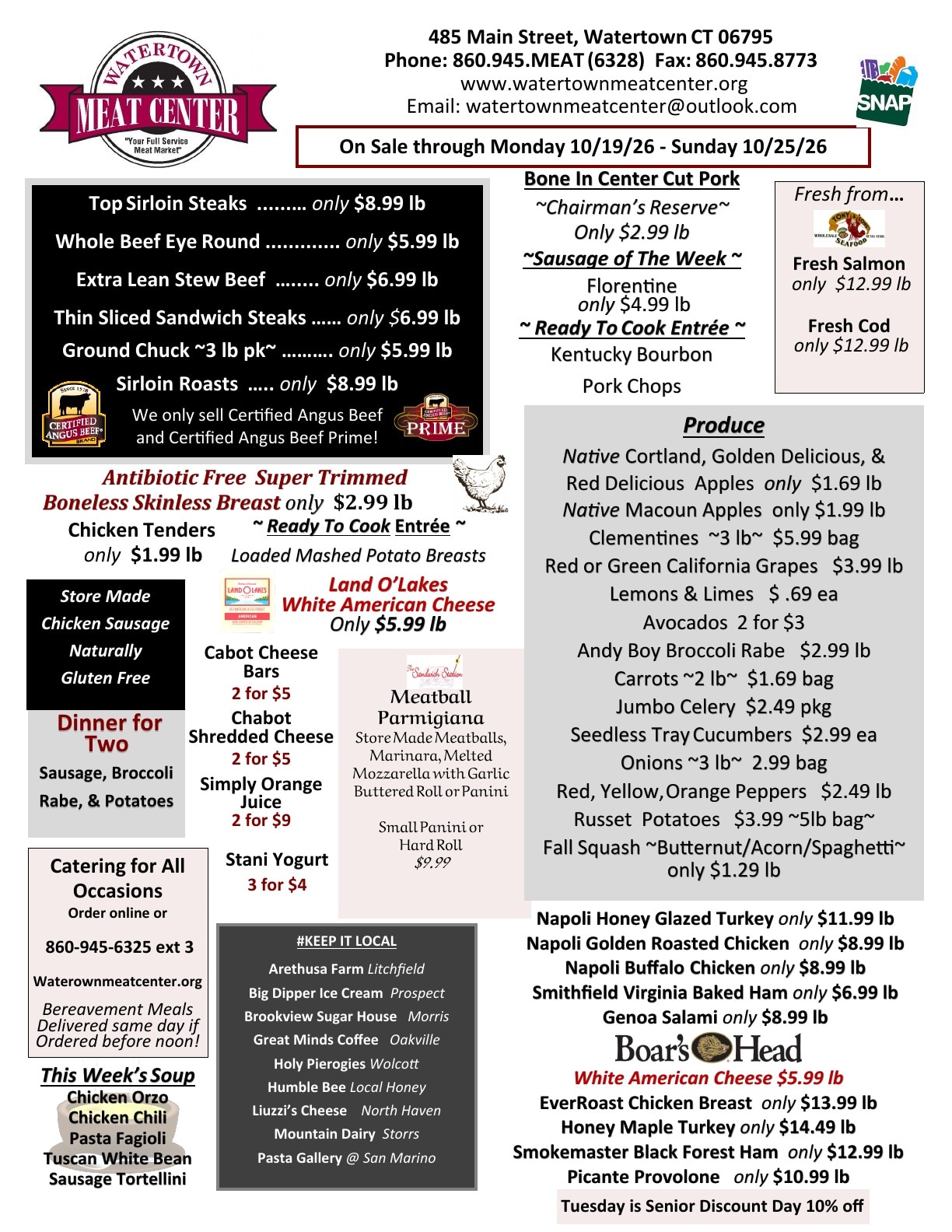 Watertown Meat Center Weekly Ad October 19 - 25, 2026