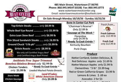 Watertown Meat Center Weekly Ad October 19 - 25, 2026