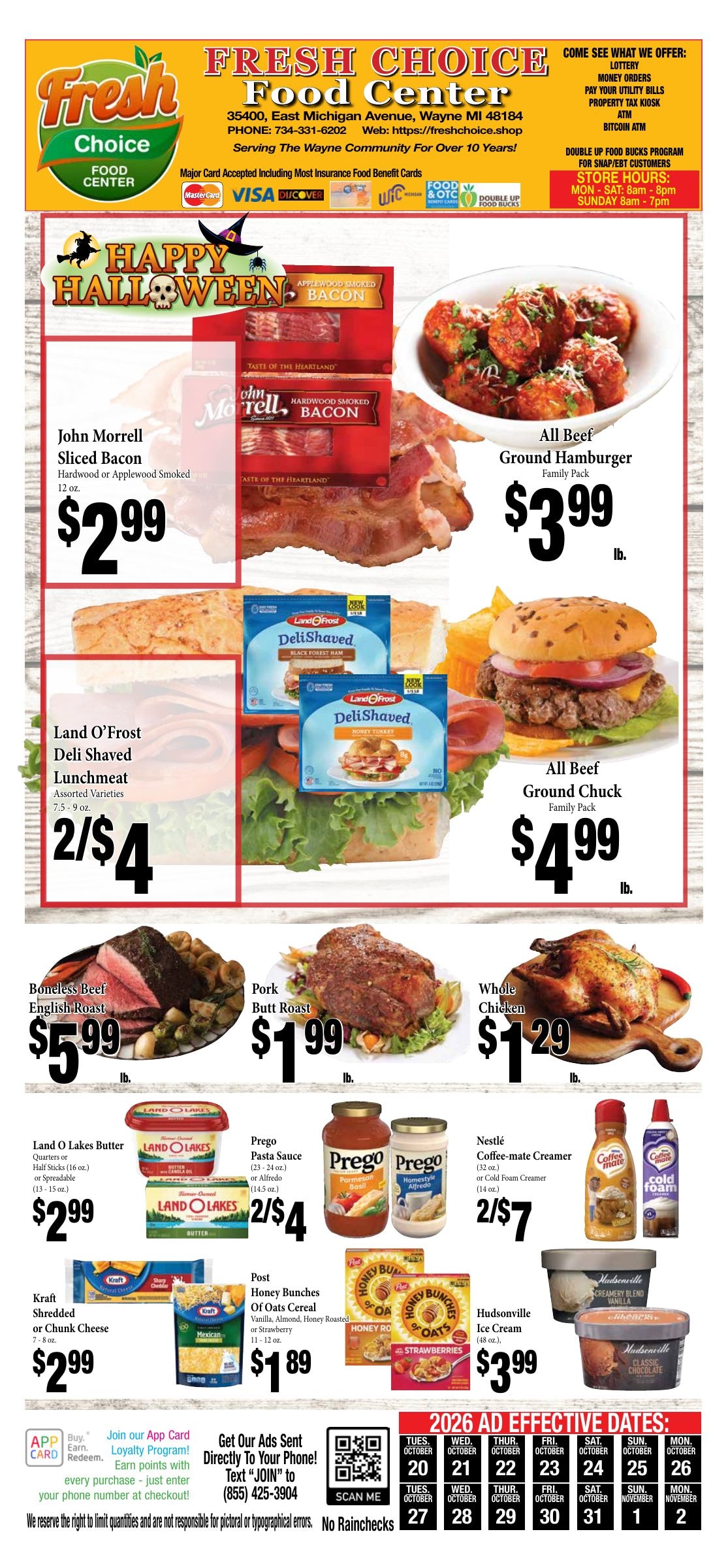 Fresh Choice Food Center Weekly Ad October 19 - November 8, 2026