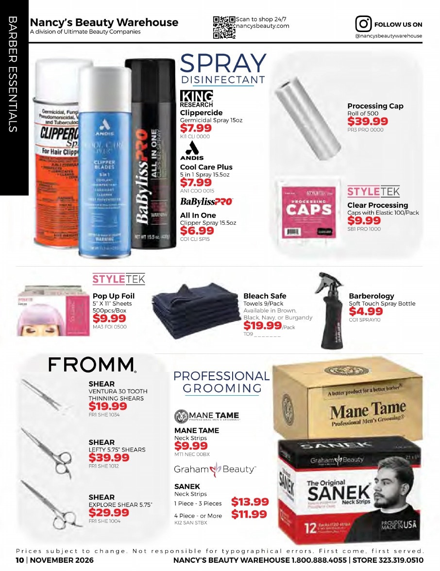 Nancy's Beauty Warehouse Monthly Catalog Weekly Ad November 1 - 30, 2026