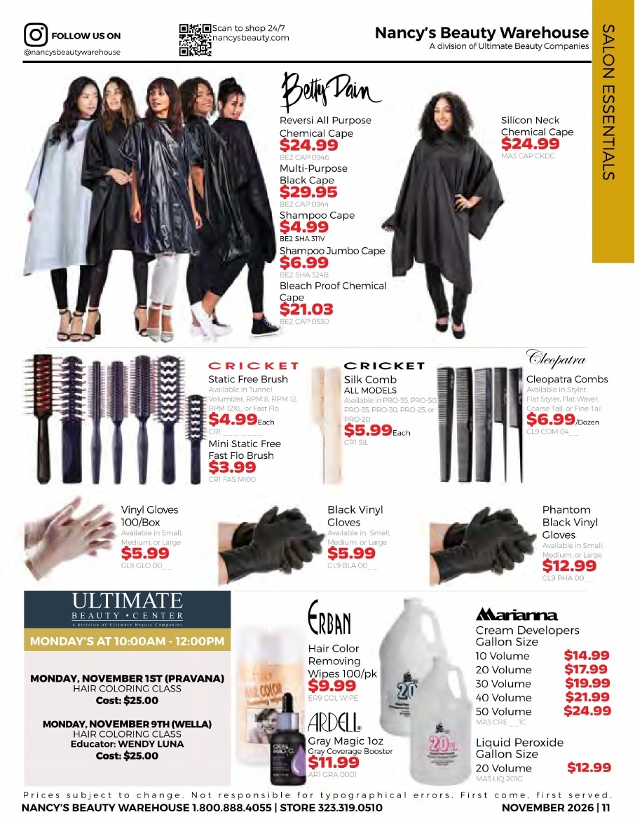 Nancy's Beauty Warehouse Monthly Catalog Weekly Ad November 1 - 30, 2026