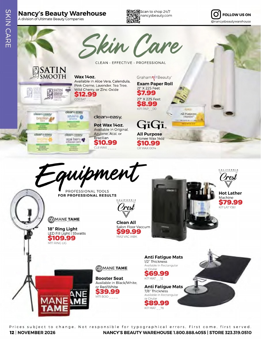 Nancy's Beauty Warehouse Monthly Catalog Weekly Ad November 1 - 30, 2026