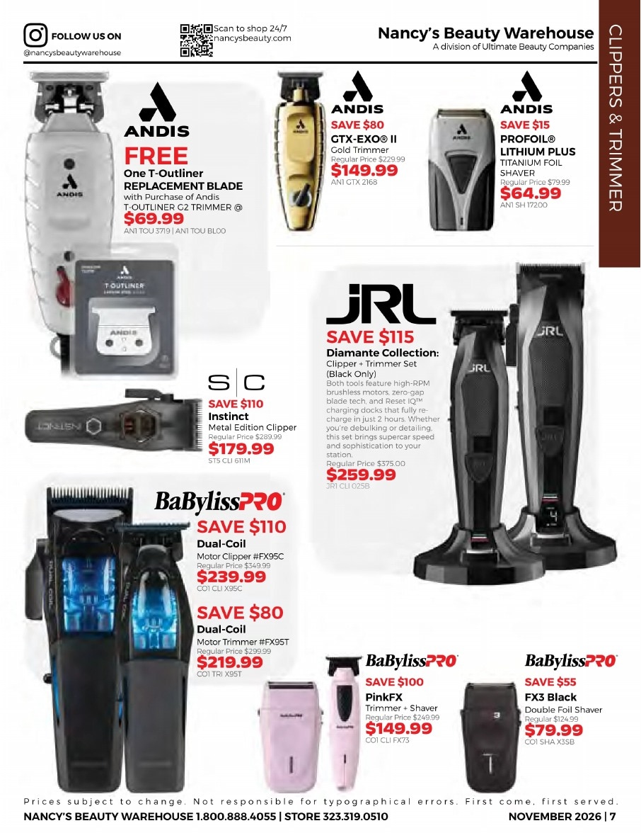 Nancy's Beauty Warehouse Monthly Catalog Weekly Ad November 1 - 30, 2026