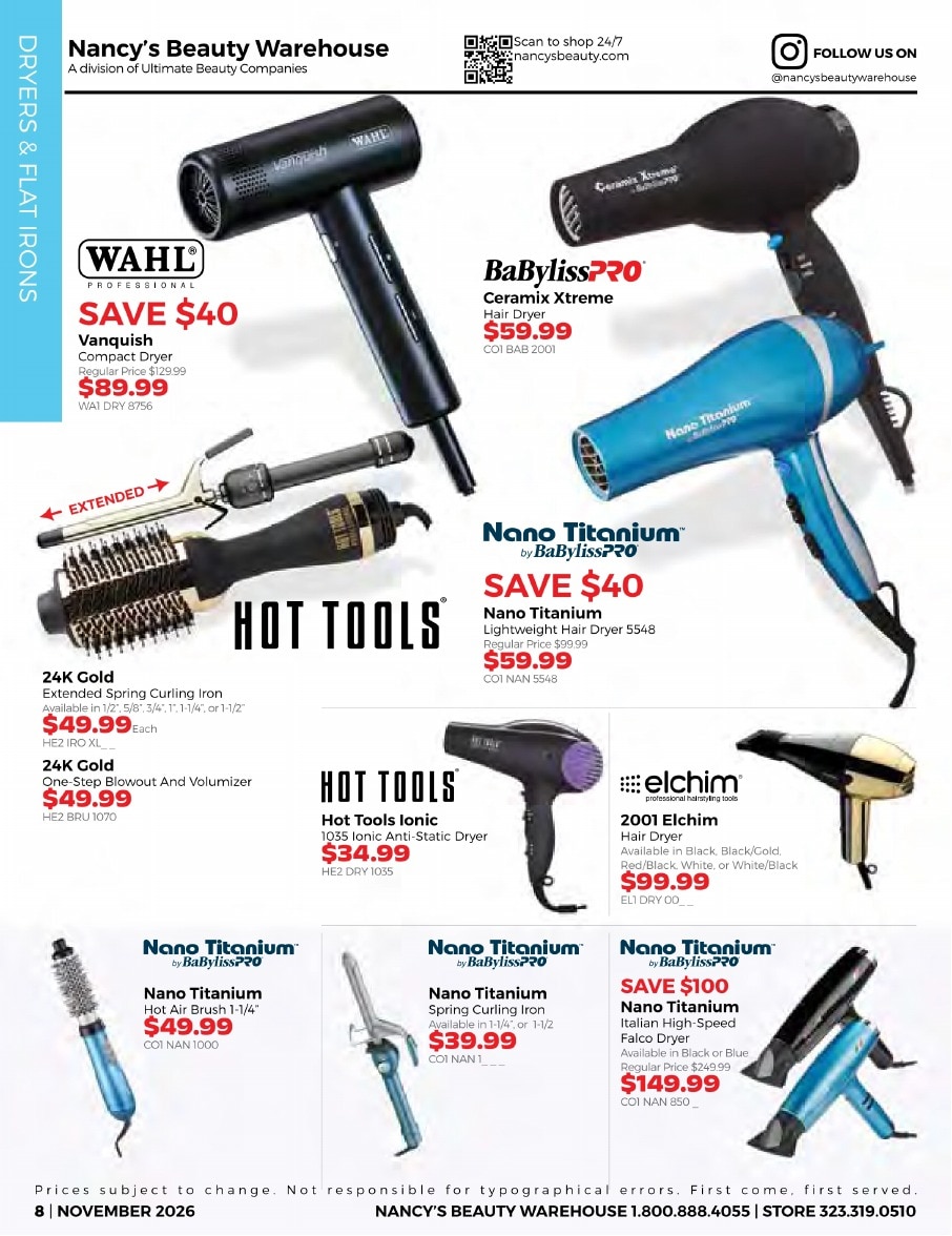 Nancy's Beauty Warehouse Monthly Catalog Weekly Ad November 1 - 30, 2026