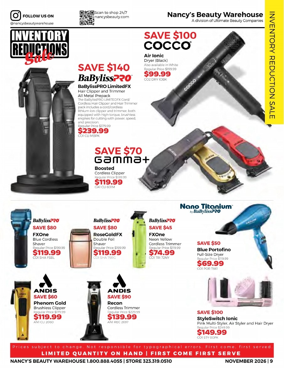 Nancy's Beauty Warehouse Monthly Catalog Weekly Ad November 1 - 30, 2026