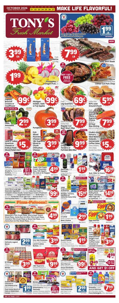 Tony's Fresh Market (Aurora Area, IL) Weekly Ad October 21 - 27, 2026