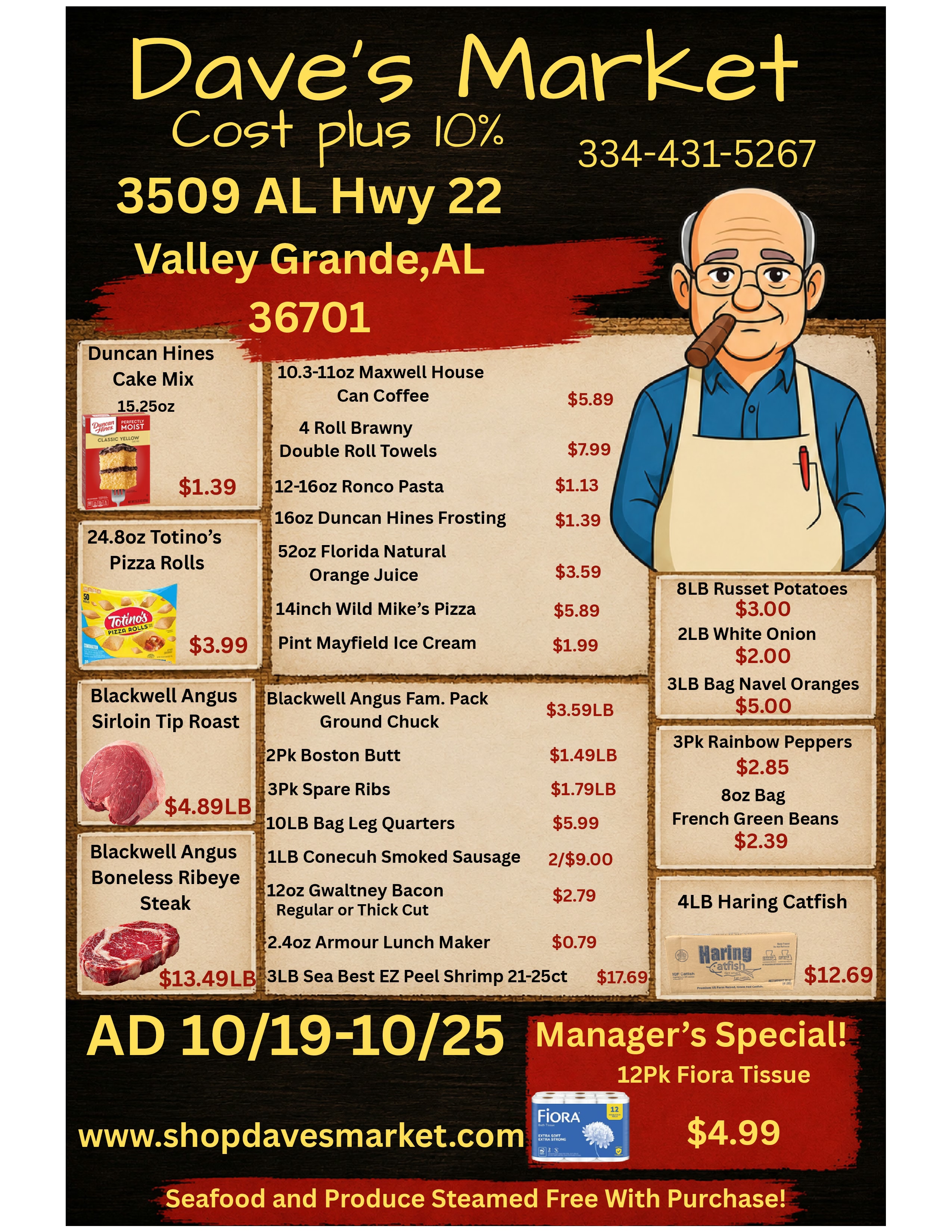 Dave's Market Valley Grande (3509 AL-22, Valley Grande, AL) Weekly Ad October 19 - 25, 2026