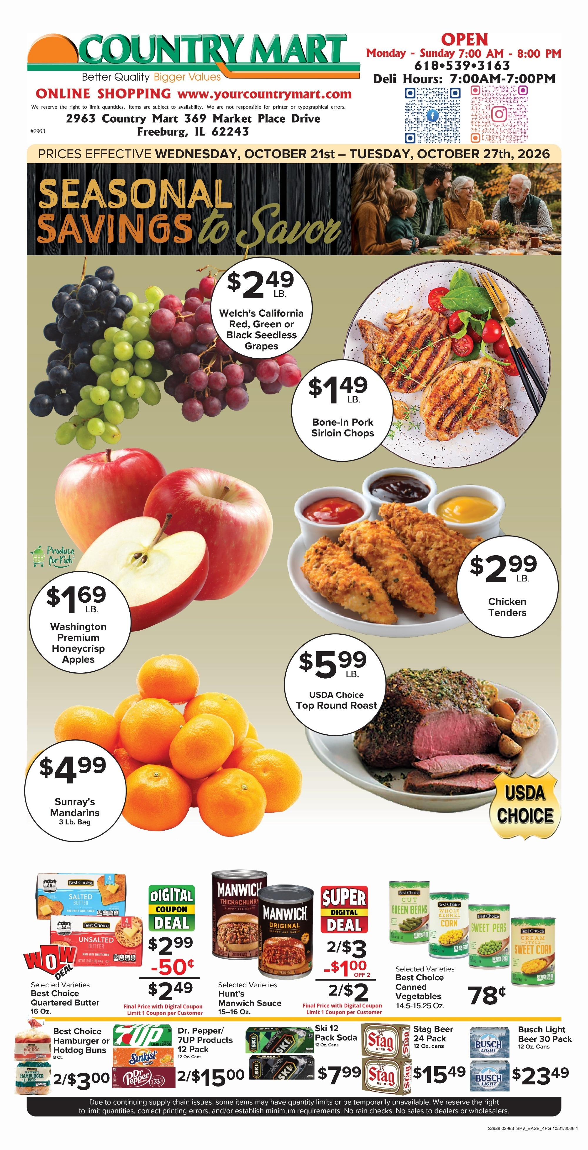 Your Country Mart Weekly Ad October 21 - 27, 2026