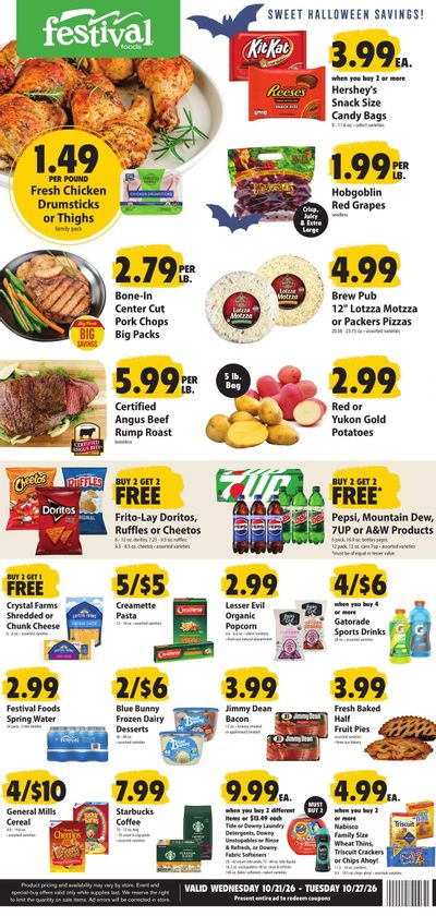 Festival Foods (Briggsville Area, WI) Weekly Ad (organic) Weekly Ad October 21 - 27, 2026