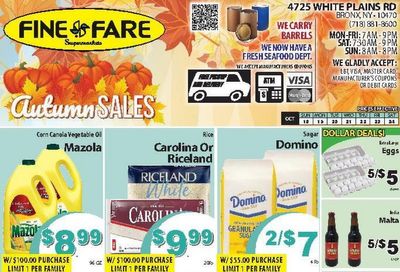 Fine Fare Supermarkets (Yonkers Area, NY) Weekly Ad October 18 - 24, 2026