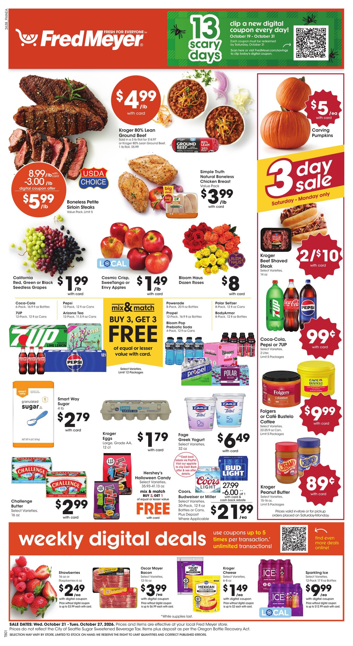 Fred Meyer (Aberdeen Area, ID) Weekly Ad October 21 - 27, 2026