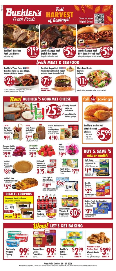 Buehler's Fresh Foods Weekly Ad October 21 - 27, 2026
