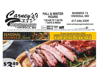 Carney's Supermarket Weekly Ad October 21 - 27, 2026