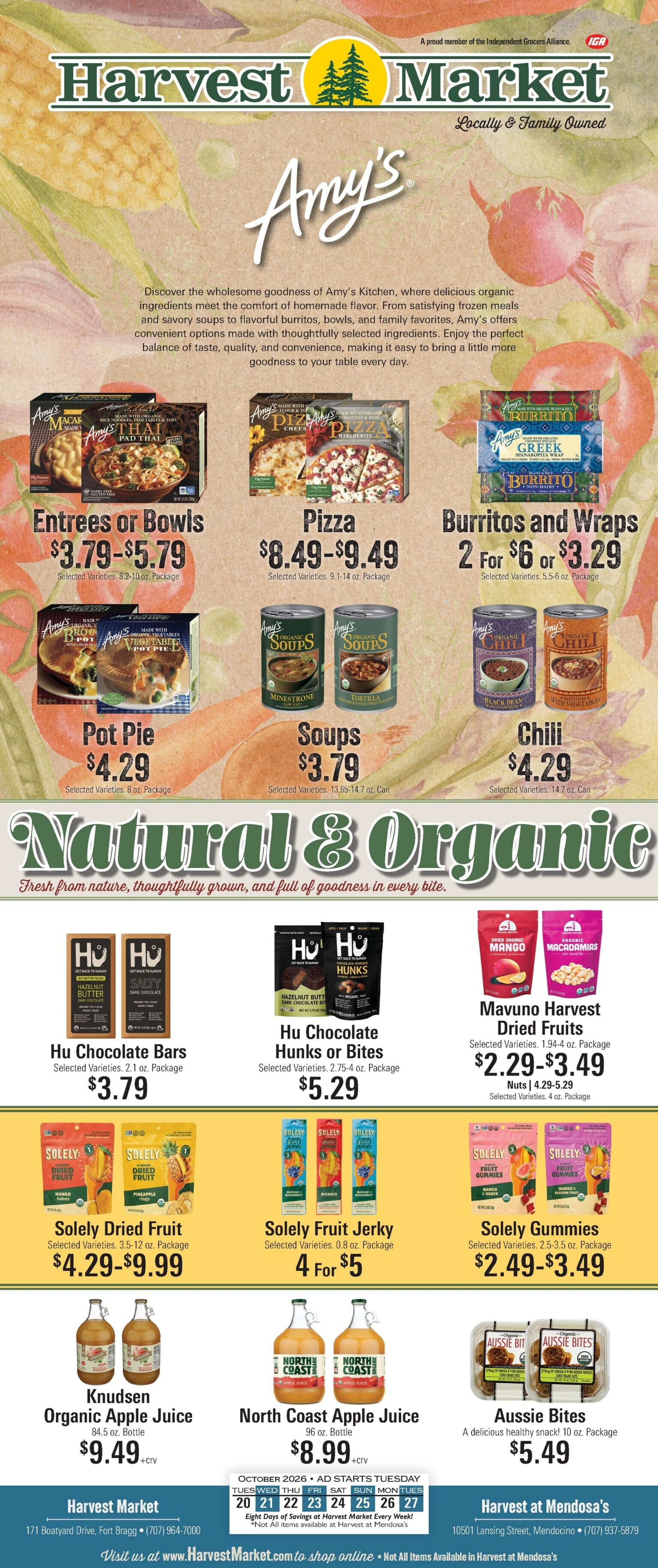 Harvest Market Fort Bragg Weekly Ad October 20 - 27, 2026