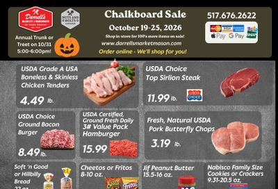 Darrell's Market and Hardware (4520 W Columbia Rd, Mason, MI) Weekly Ad October 20 - 25, 2026