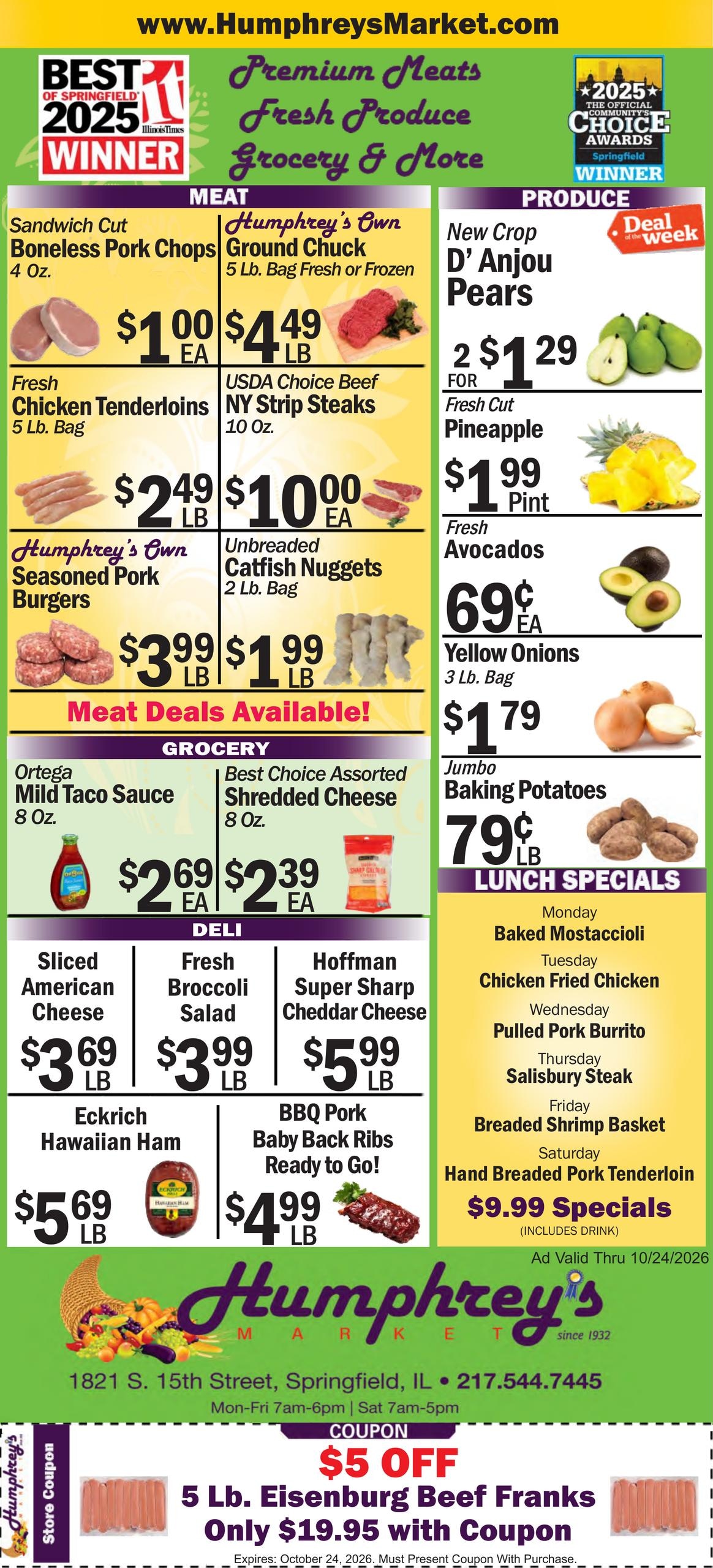 Humphrey's Market Weekly Ad October 18 - 24, 2026