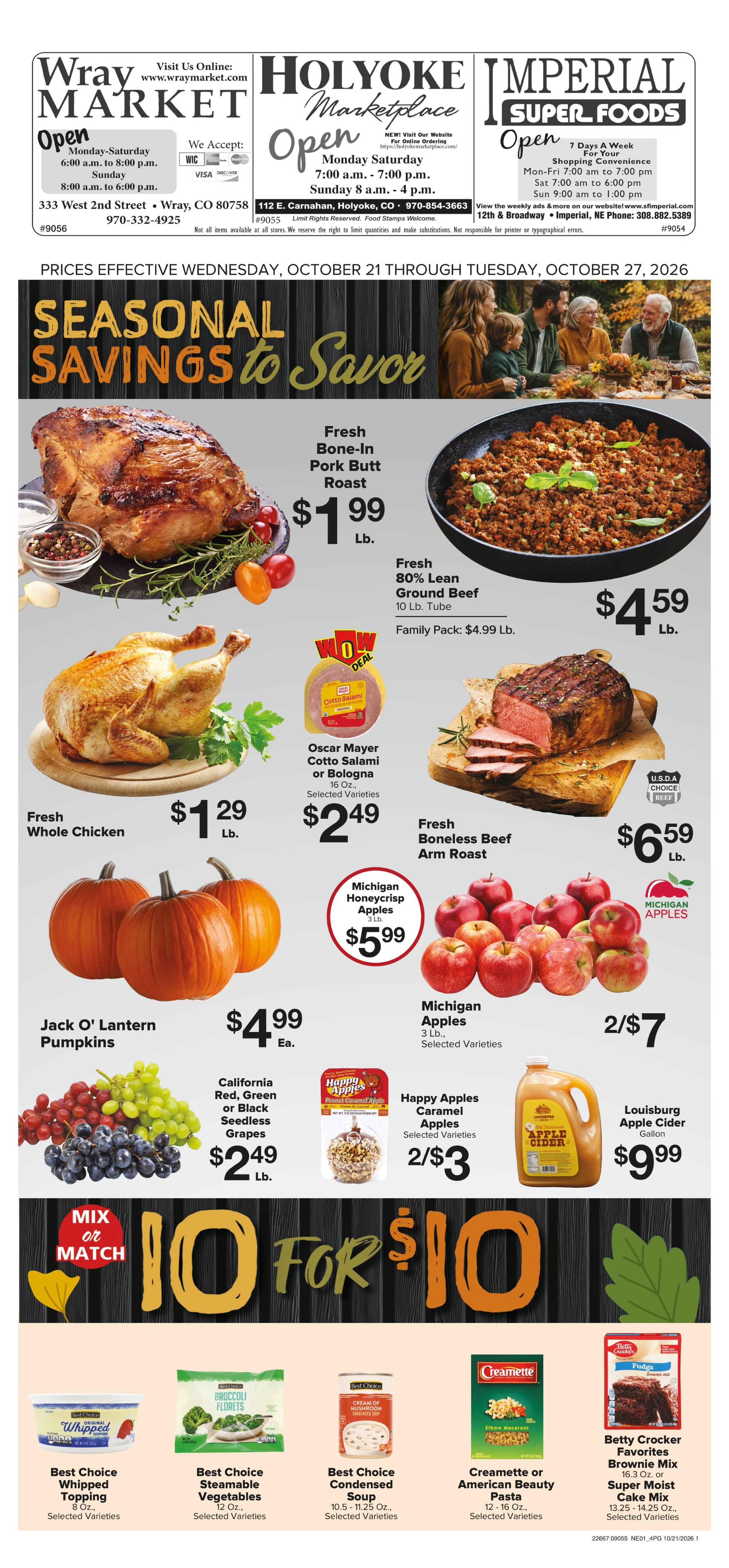 Imperial Superfoods Great Deals This Week! Weekly Ad October 21 - 27, 2026
