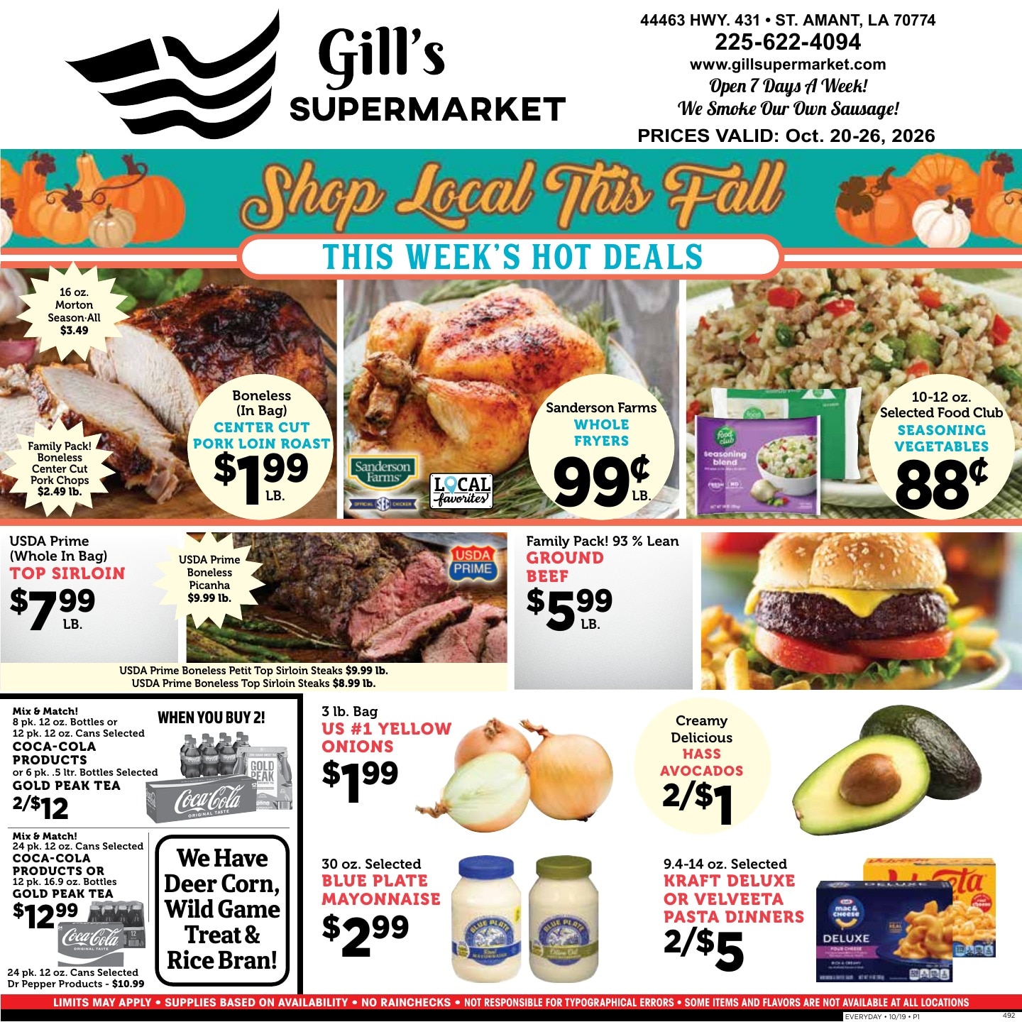 Gill's Supermarket Weekly Ad October 20 - 26, 2026