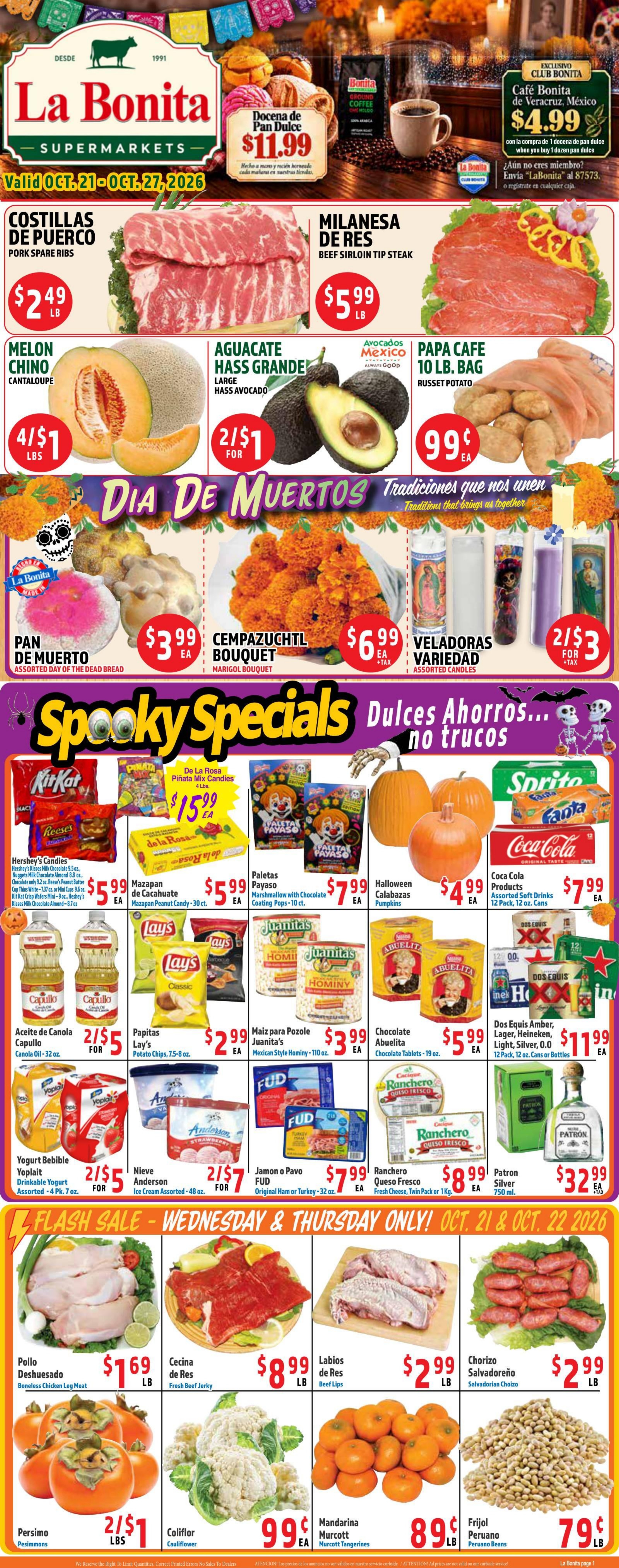 La Bonita Supermarkets Weekly Ad October 21 - 27, 2026