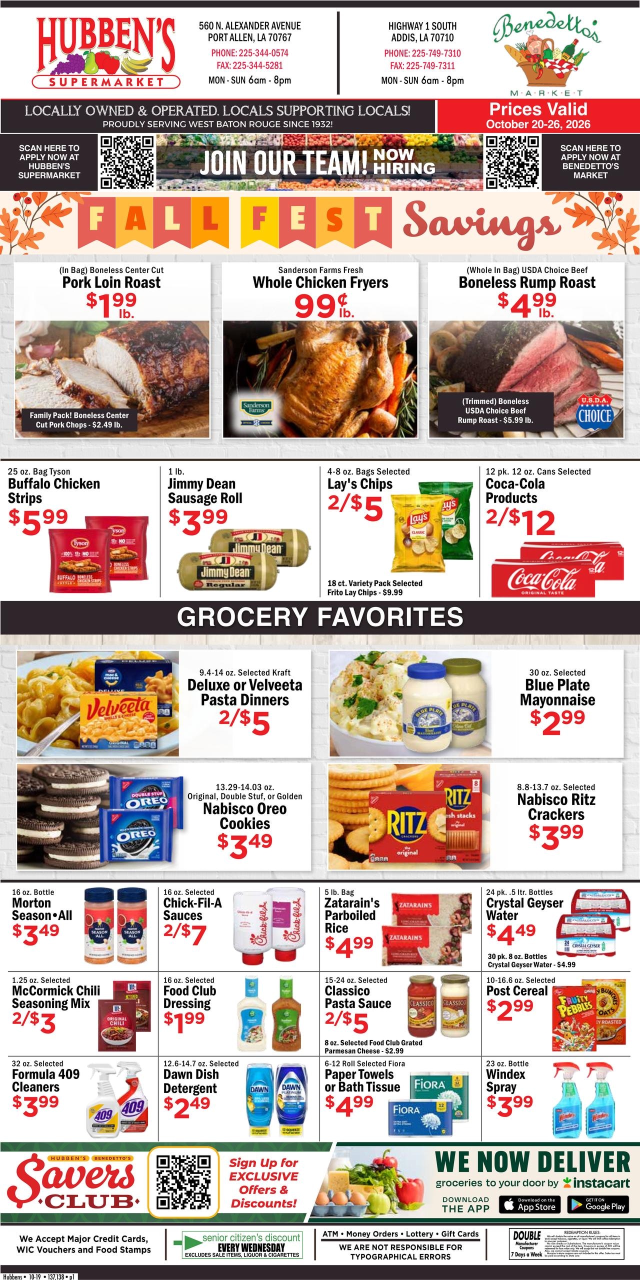 Hubben's Supermarket Weekly Ad October 20 - 26, 2026