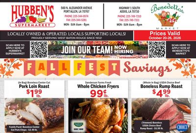 Hubben's Supermarket Weekly Ad October 20 - 26, 2026