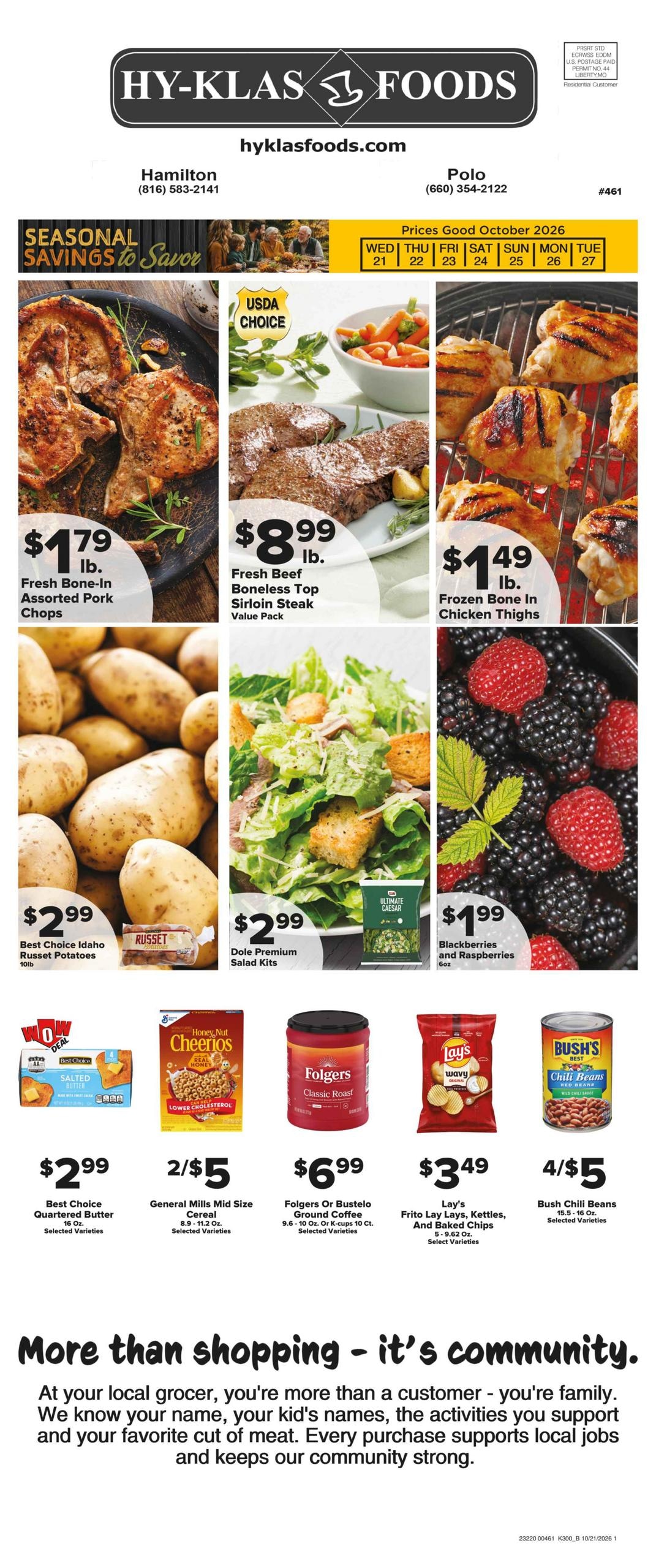 Hy-Klas Foods Weekly Ad October 21 - 27, 2026