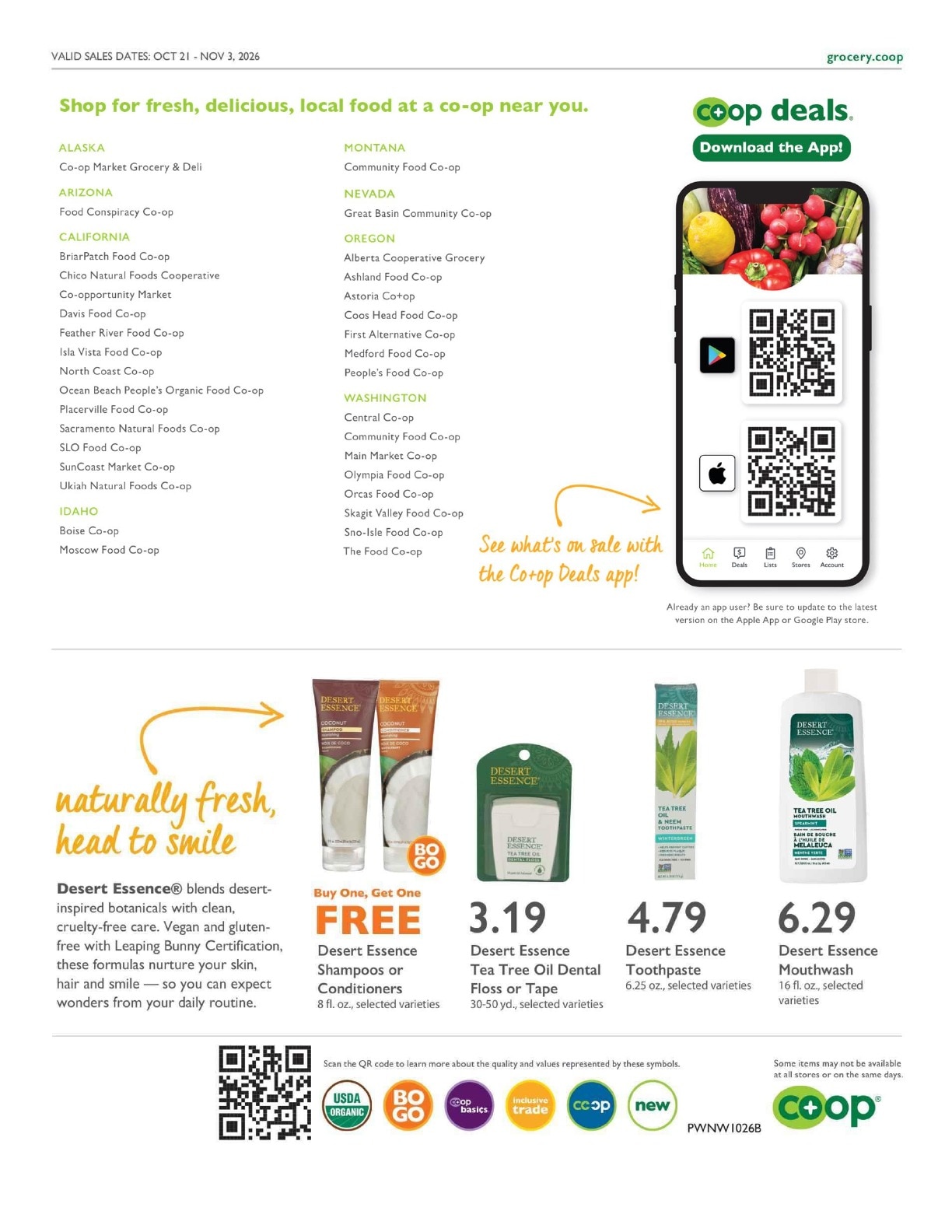 Isla Vista Food Co-op Co+op Deals Weekly Ad October 21 - November 3, 2026