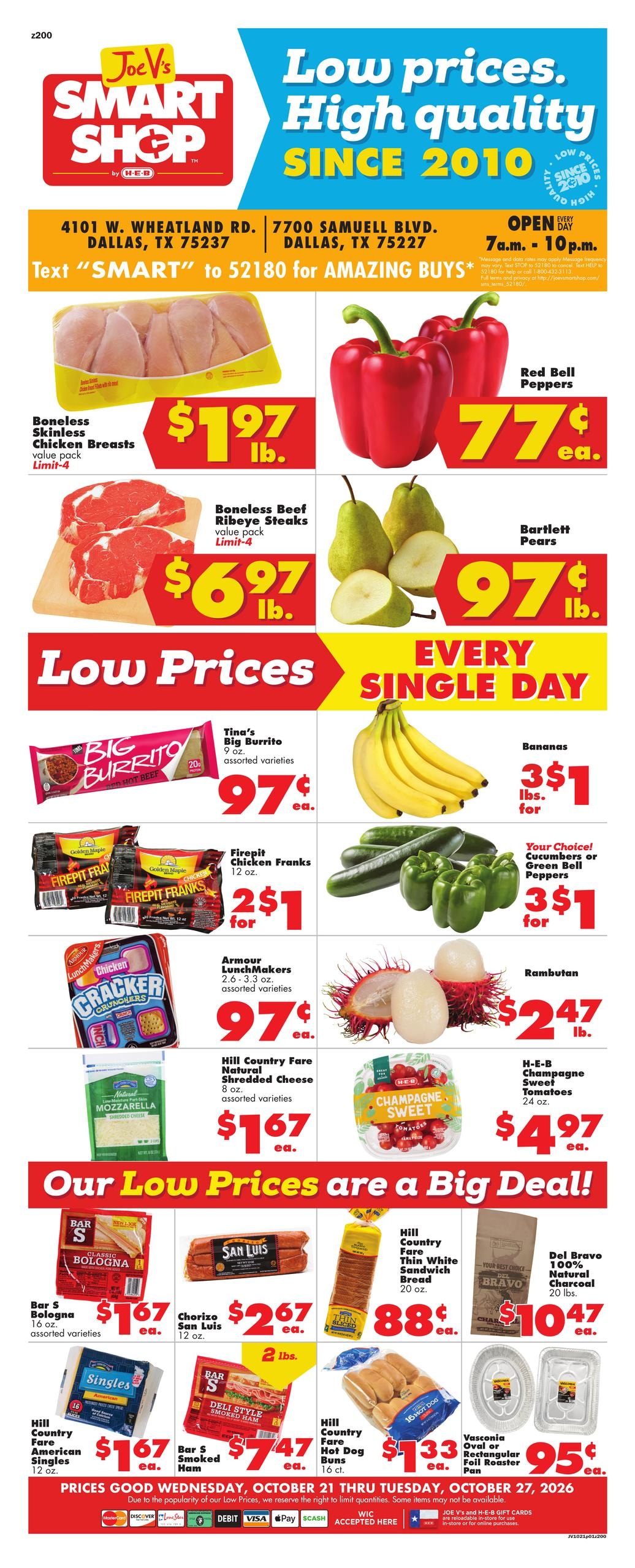 Joe V's Smart Shop (Arlington Area, TX) Weekly Ad October 21 - 27, 2026