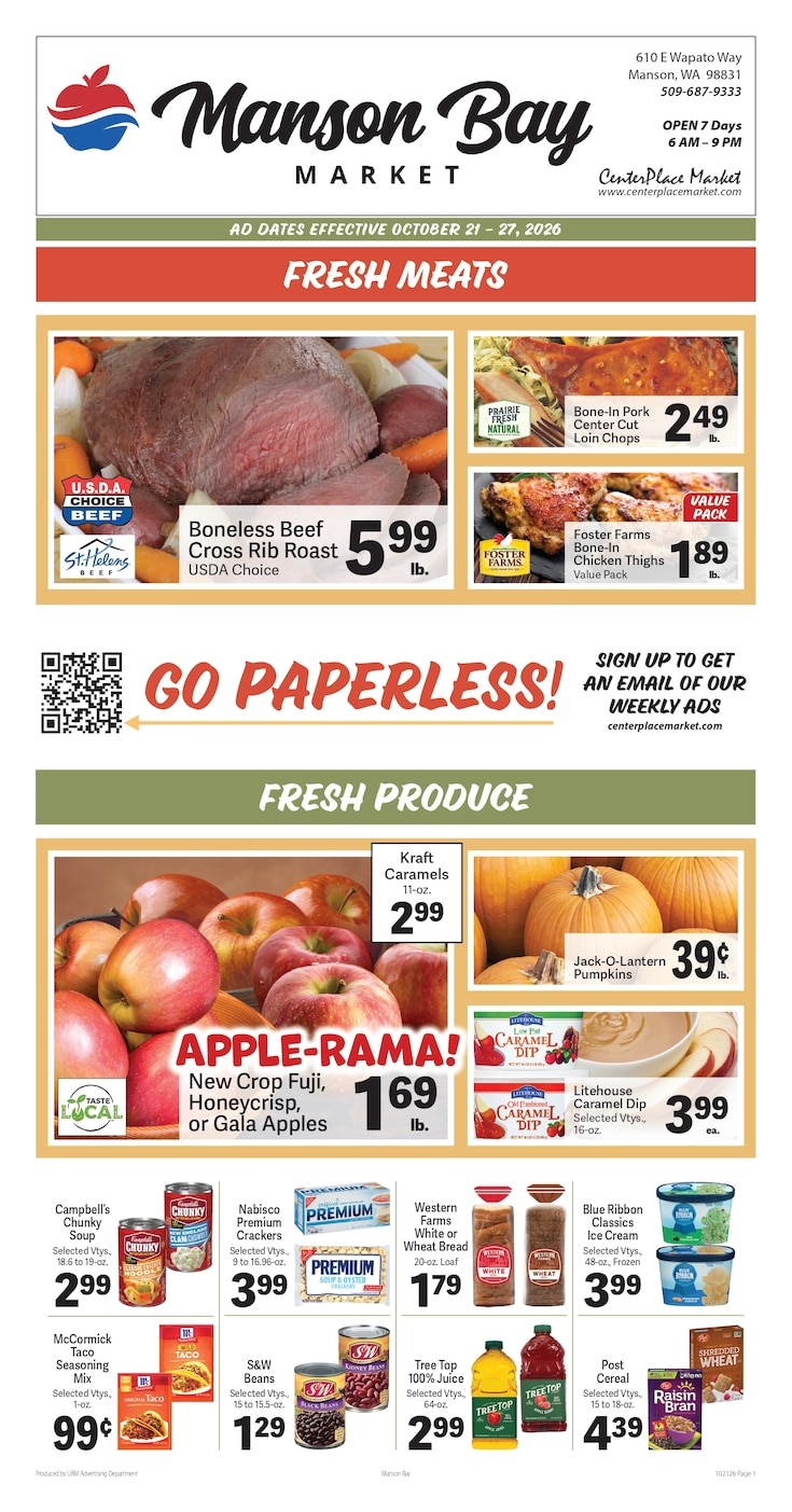 Manson Bay Market Weekly Ad October 21 - 27, 2026