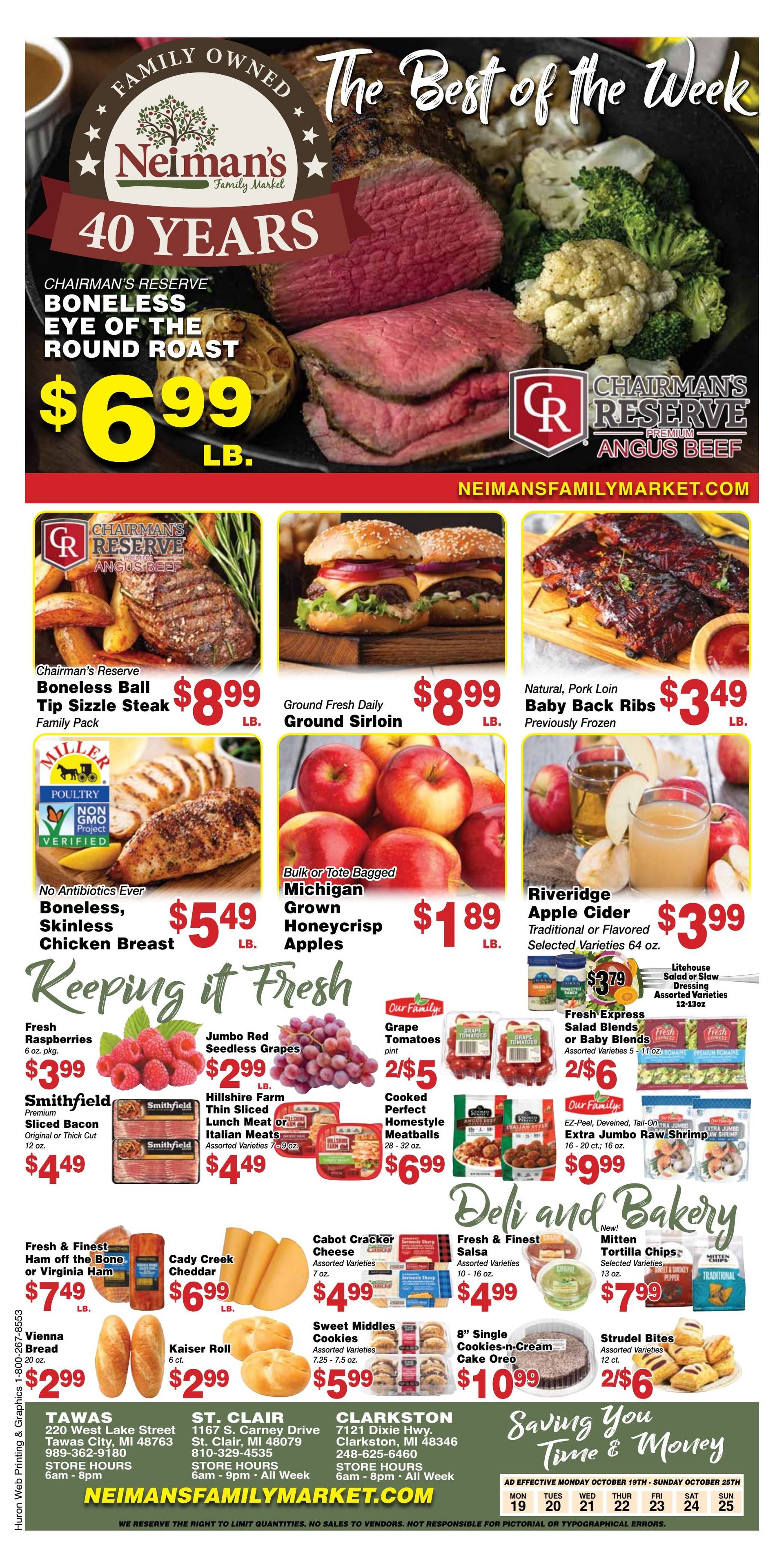 Neiman's Family Market Weekly Ad October 19 - 25, 2026