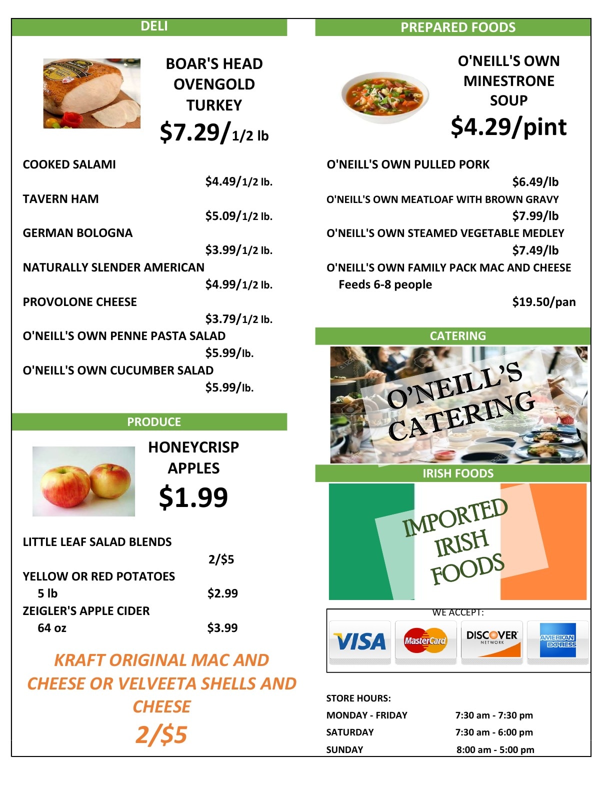 O'Neill's Market Weekly Ad October 21 - 27, 2026