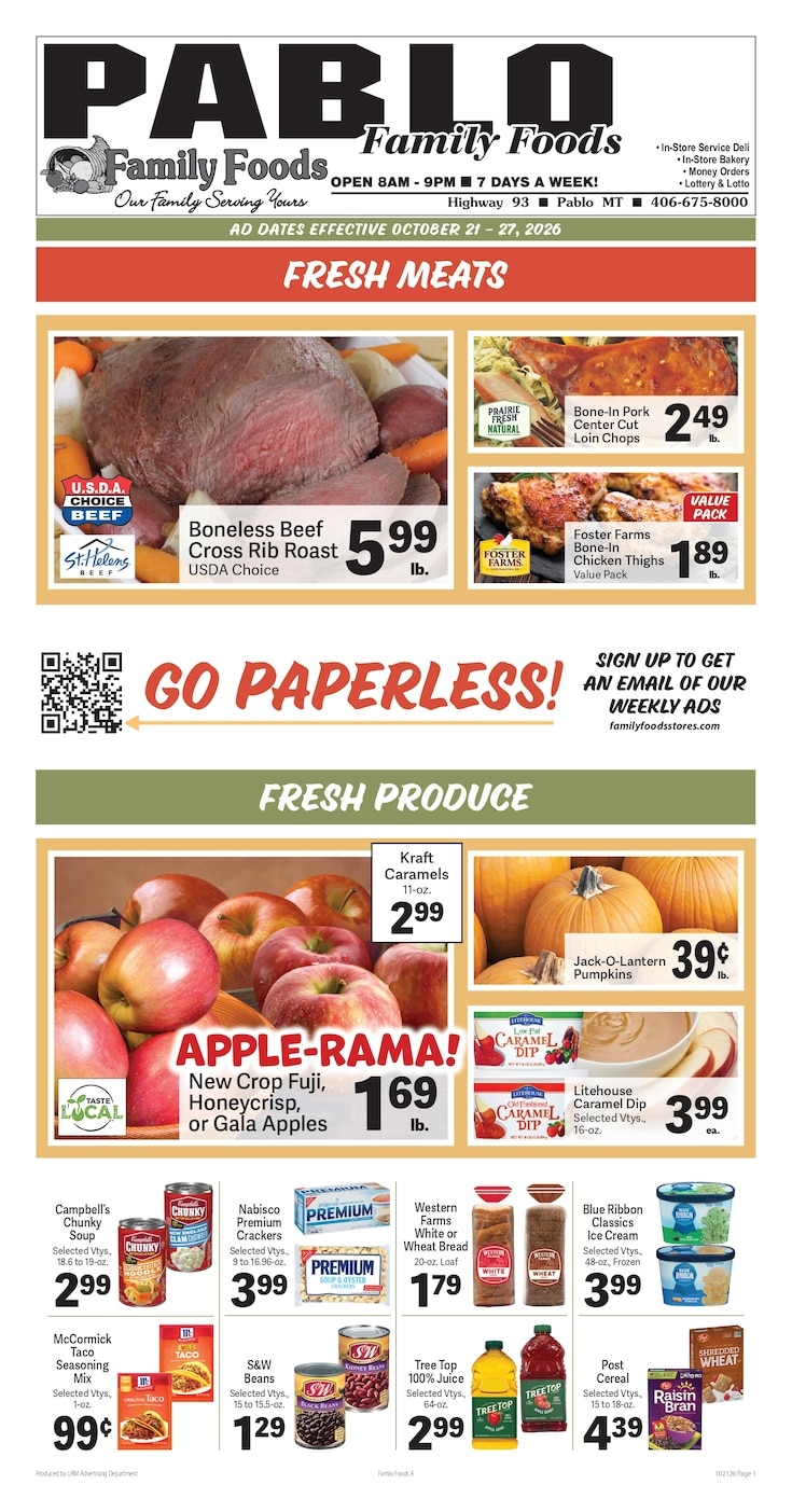Pablo Family Foods Weekly Ad October 21 - 27, 2026