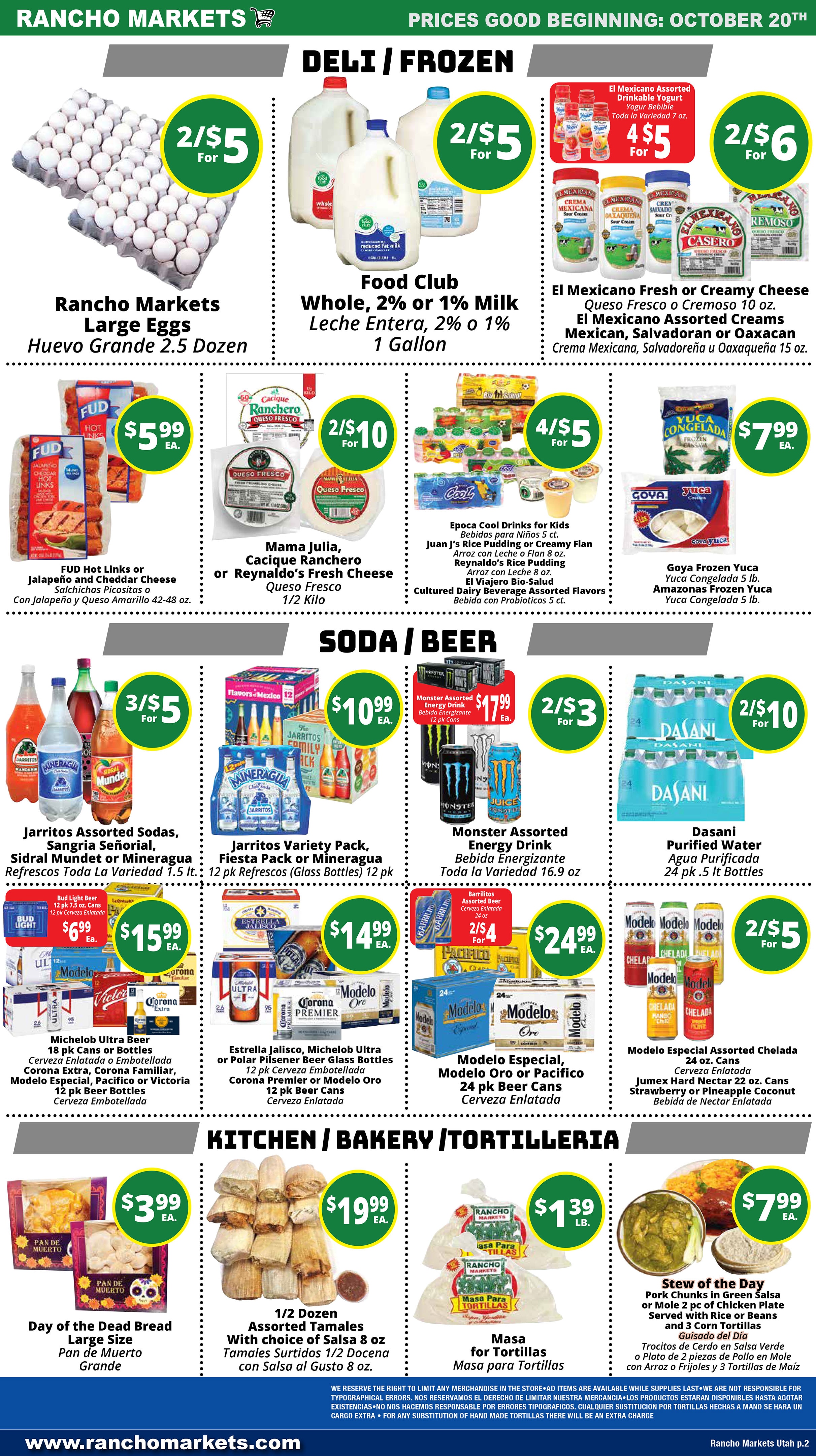 Rancho Markets Weekly Ad October 20 - 26, 2026