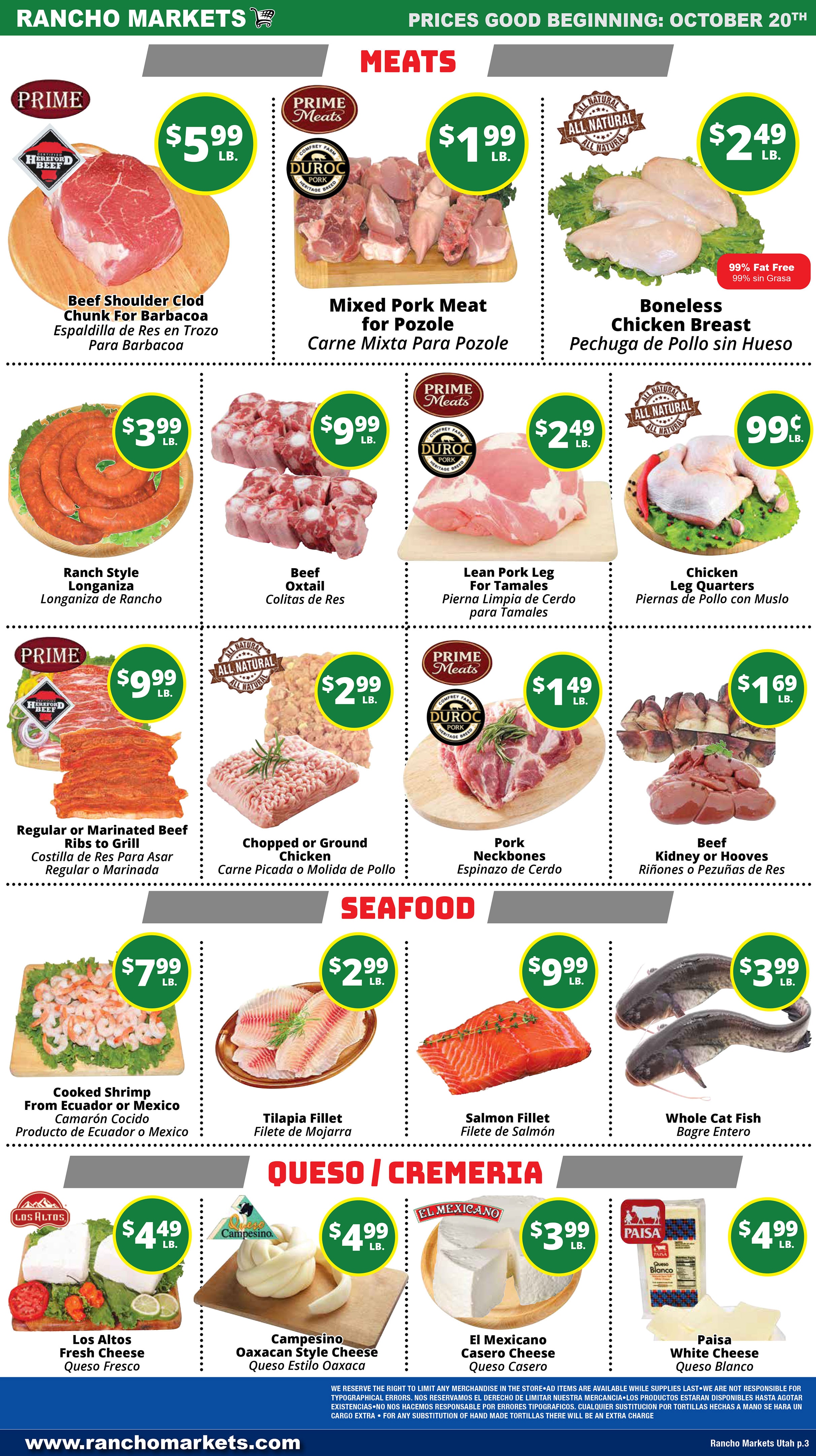 Rancho Markets Weekly Ad October 20 - 26, 2026
