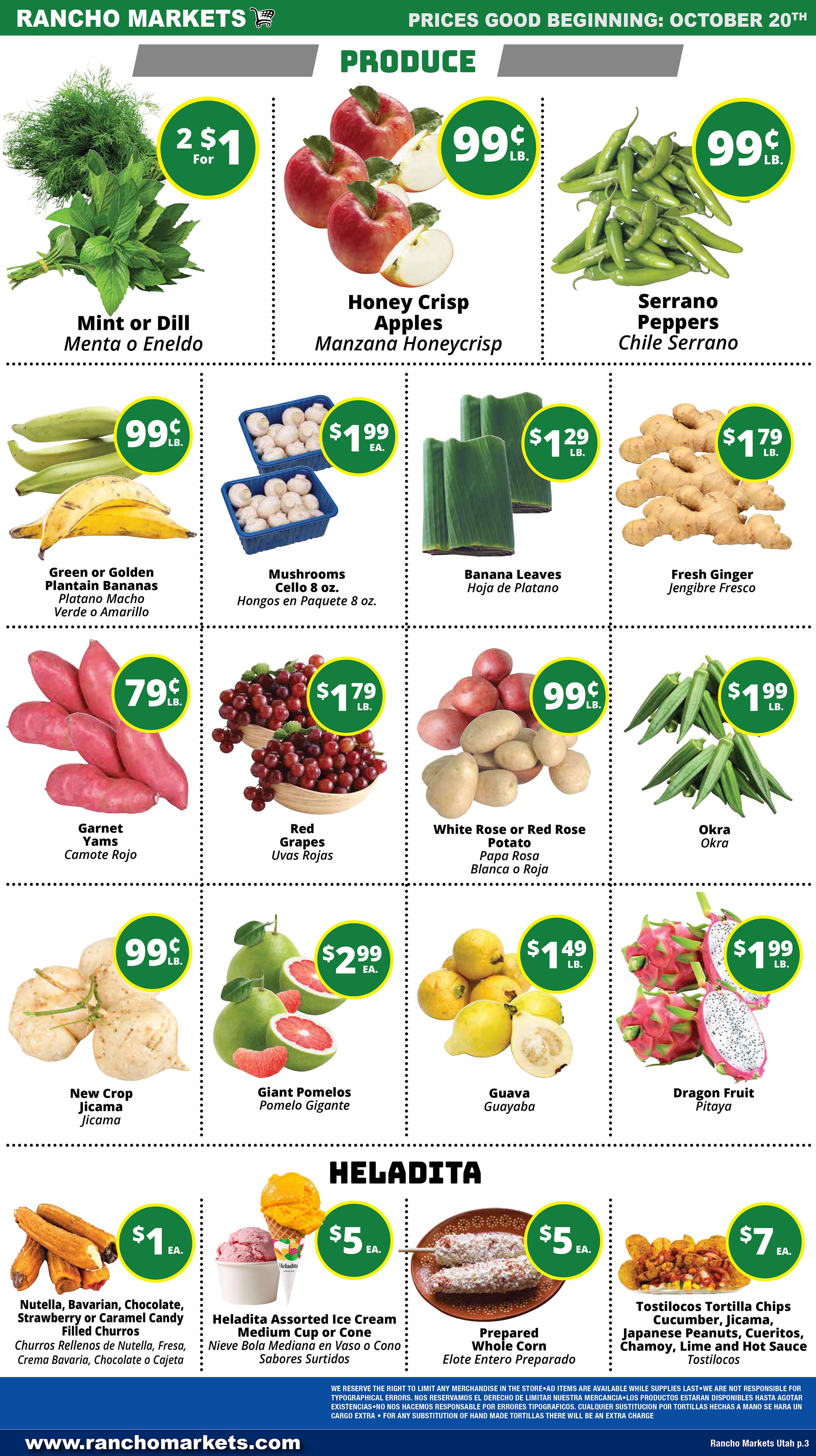 Rancho Markets Weekly Ad October 20 - 26, 2026