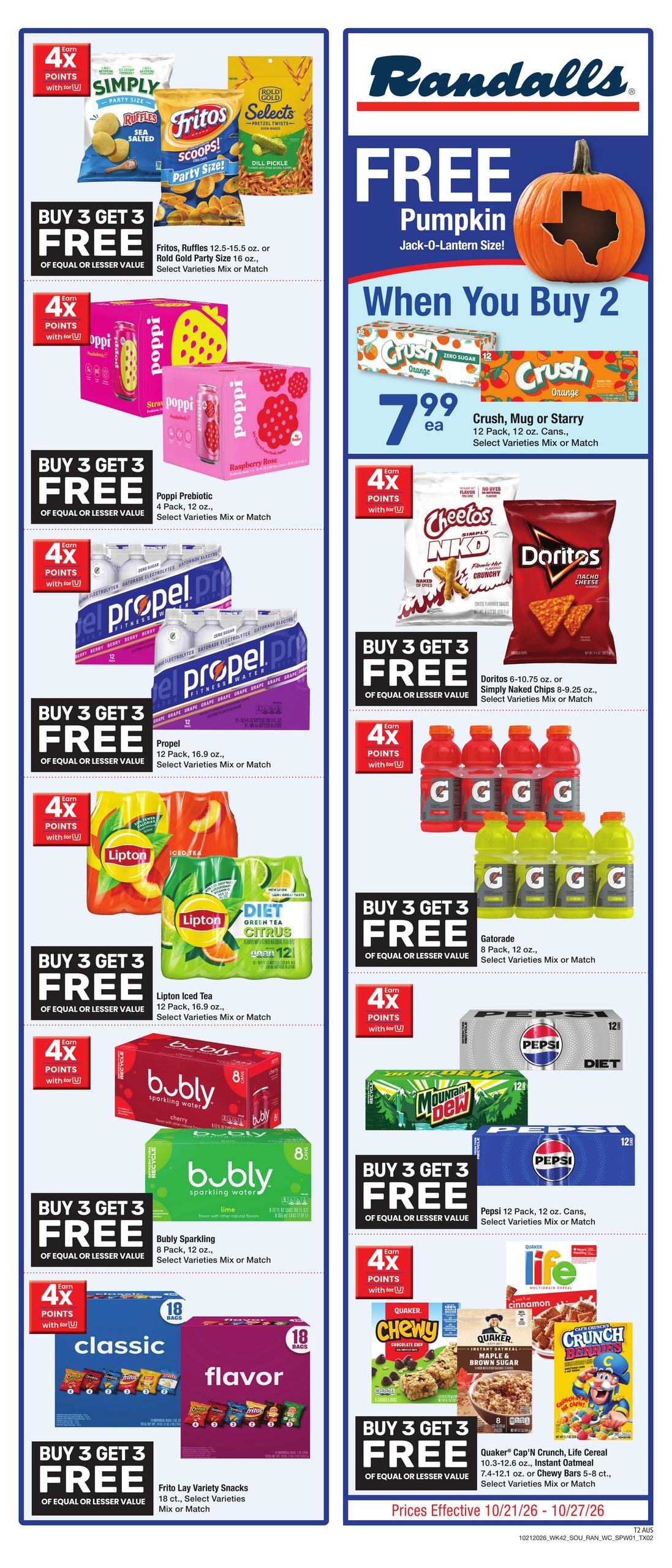 Randalls (Austin Area, TX) Weekly Ad October 21 - 27, 2026