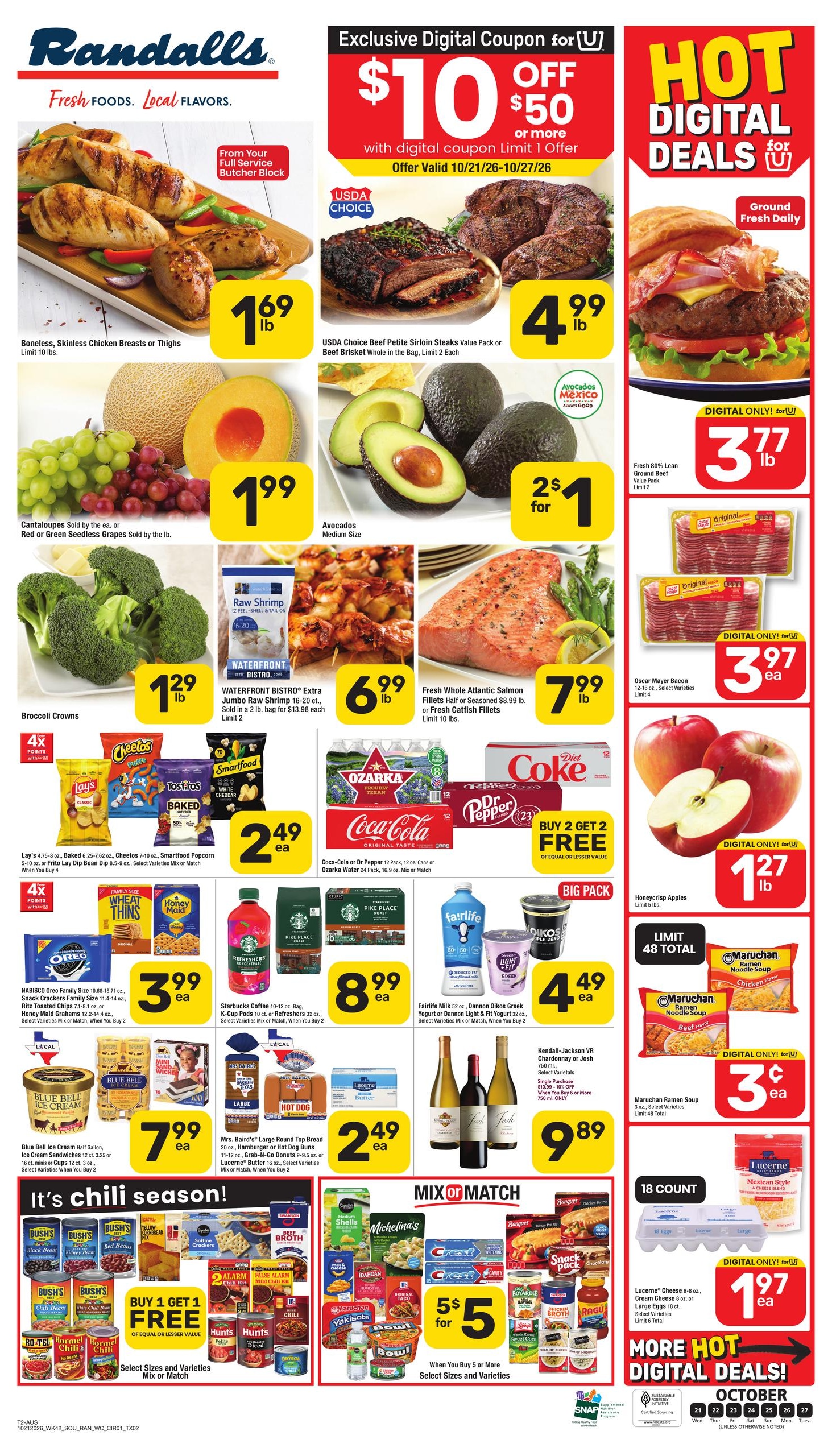 Randalls (Austin Area, TX) Weekly Ad October 21 - 27, 2026