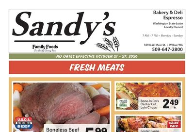 Sandy's Family Foods Weekly Ad October 21 - 27, 2026