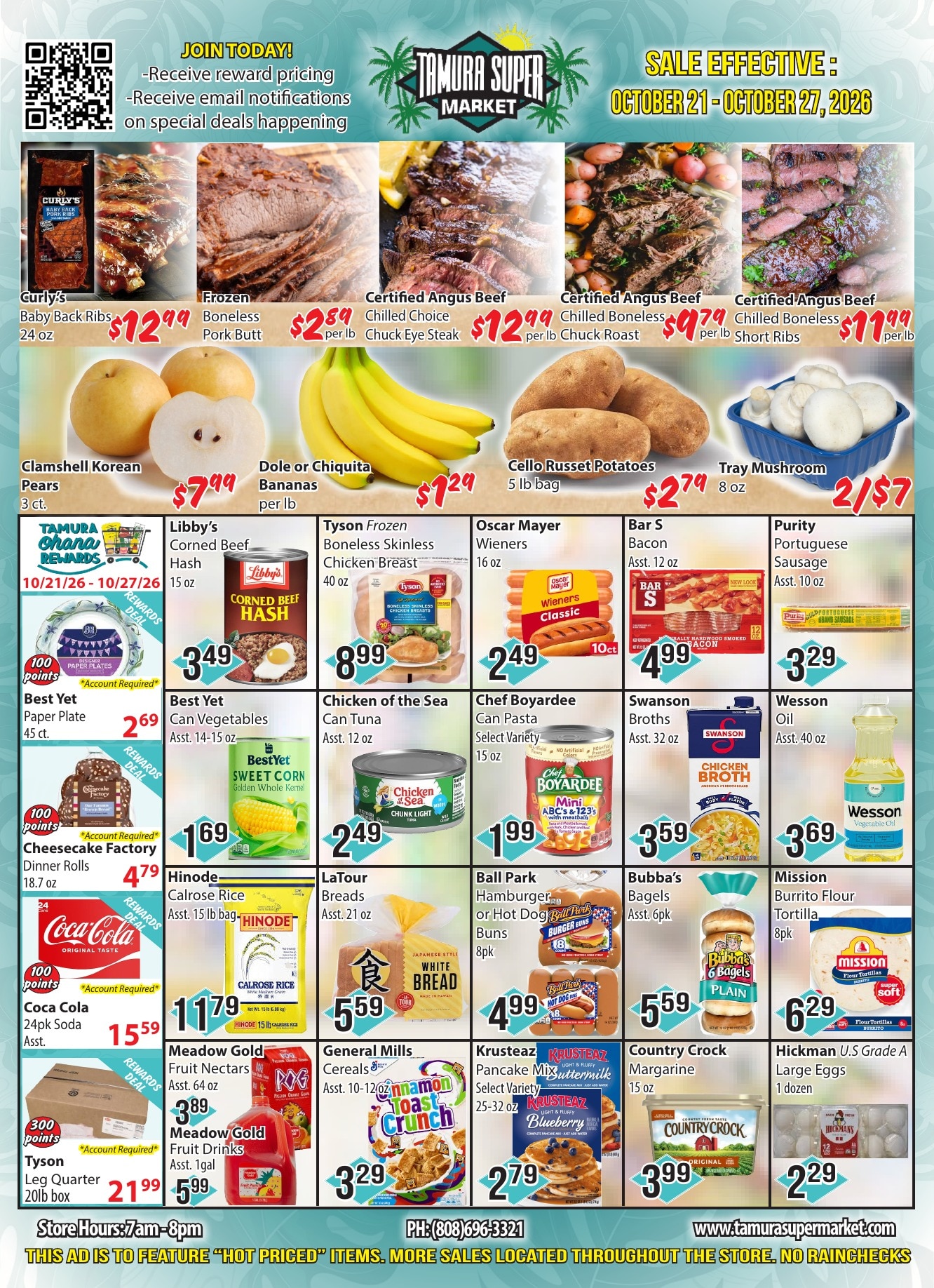 Tamura Super Market Weekly Ad October 21 - 27, 2026