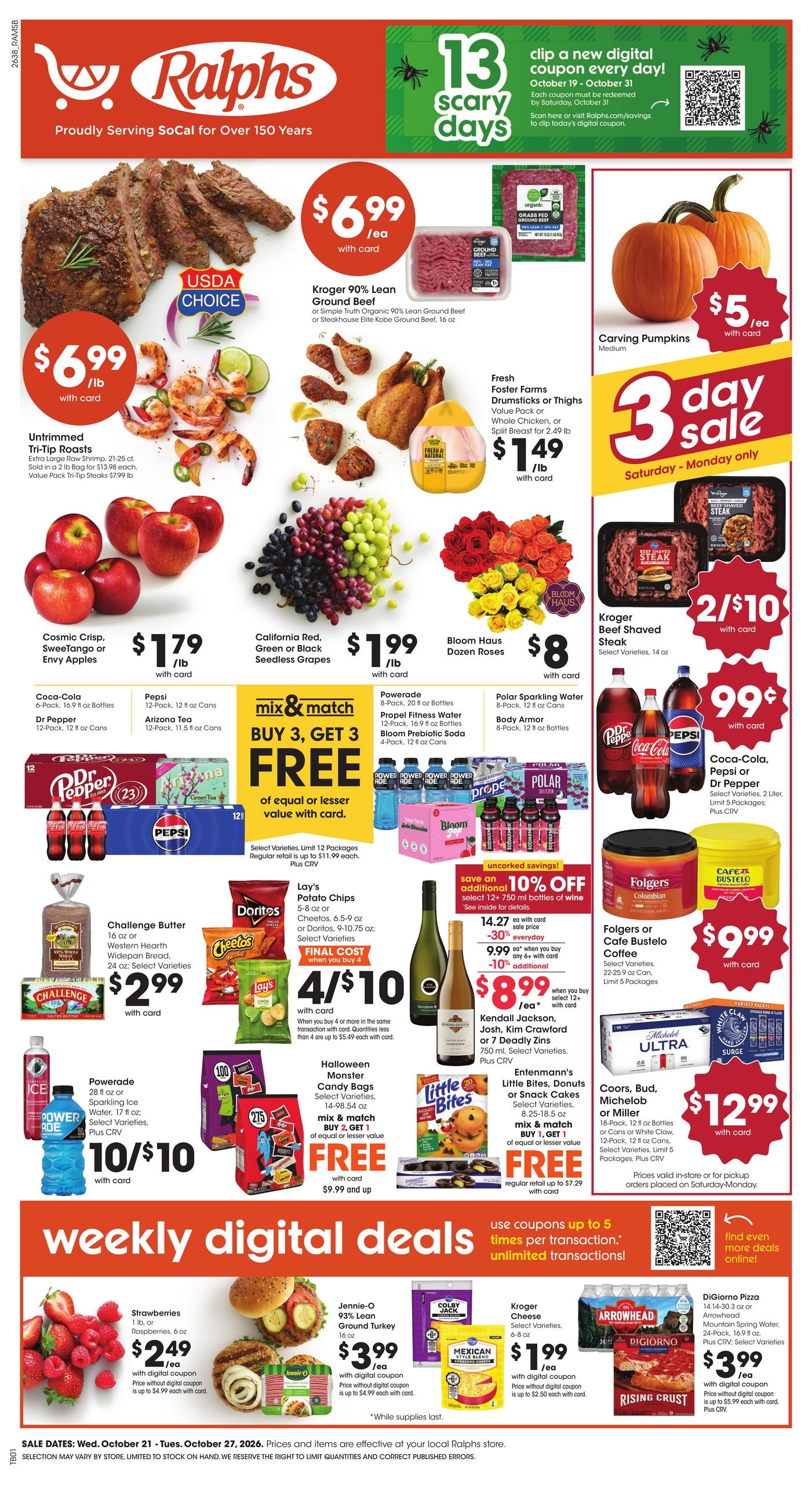 Ralphs (Alhambra Area, CA) Weekly Ad October 21 - 27, 2026