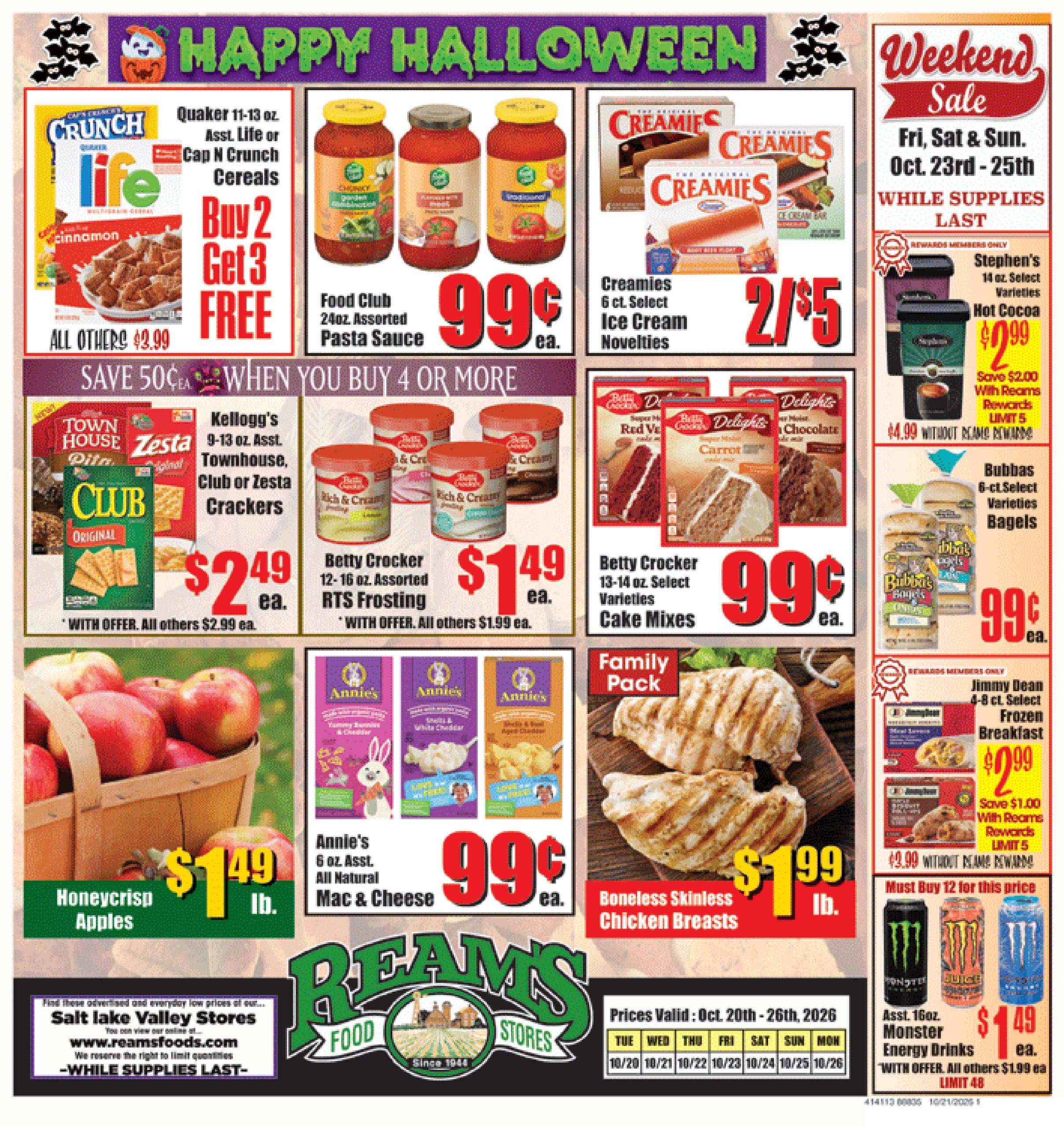 Reams Food Stores Weekly Ad October 20 - 26, 2026