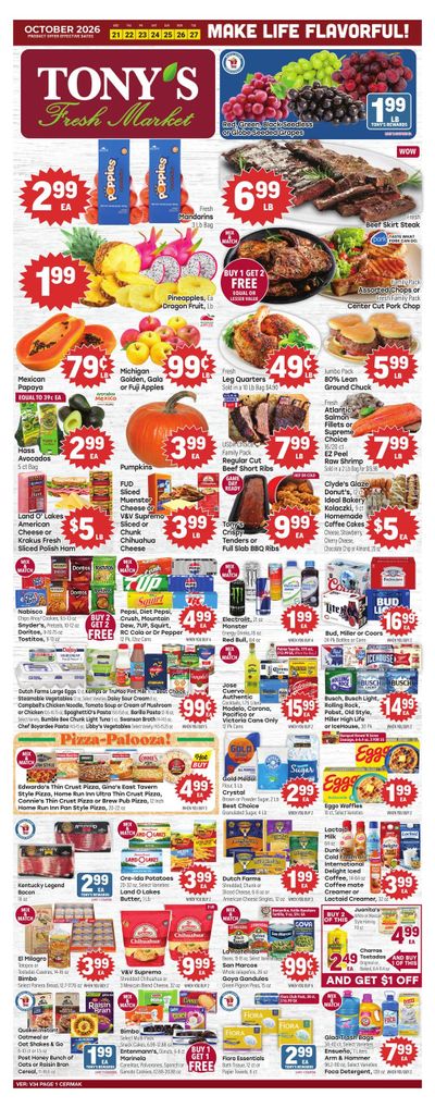 Tony's Fresh Market Weekly Ad October 21 - 27, 2026