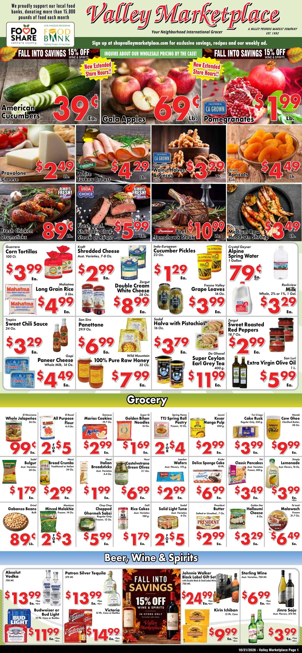 Valley Marketplace Weekly Ad October 21 - 27, 2026