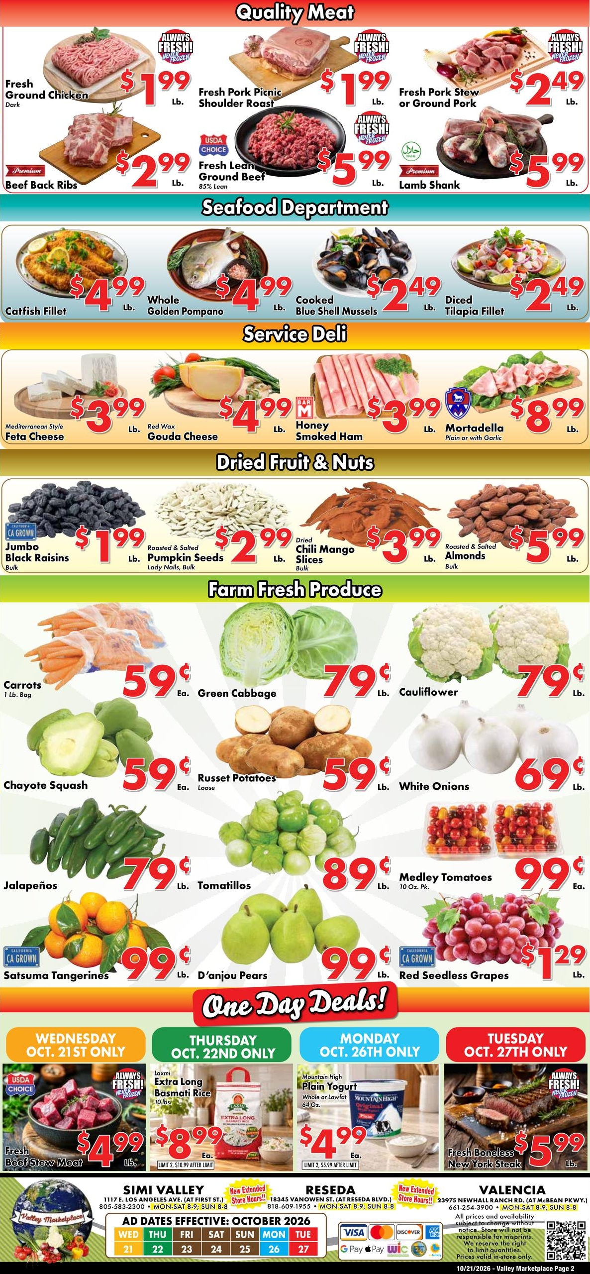 Valley Marketplace Weekly Ad October 21 - 27, 2026