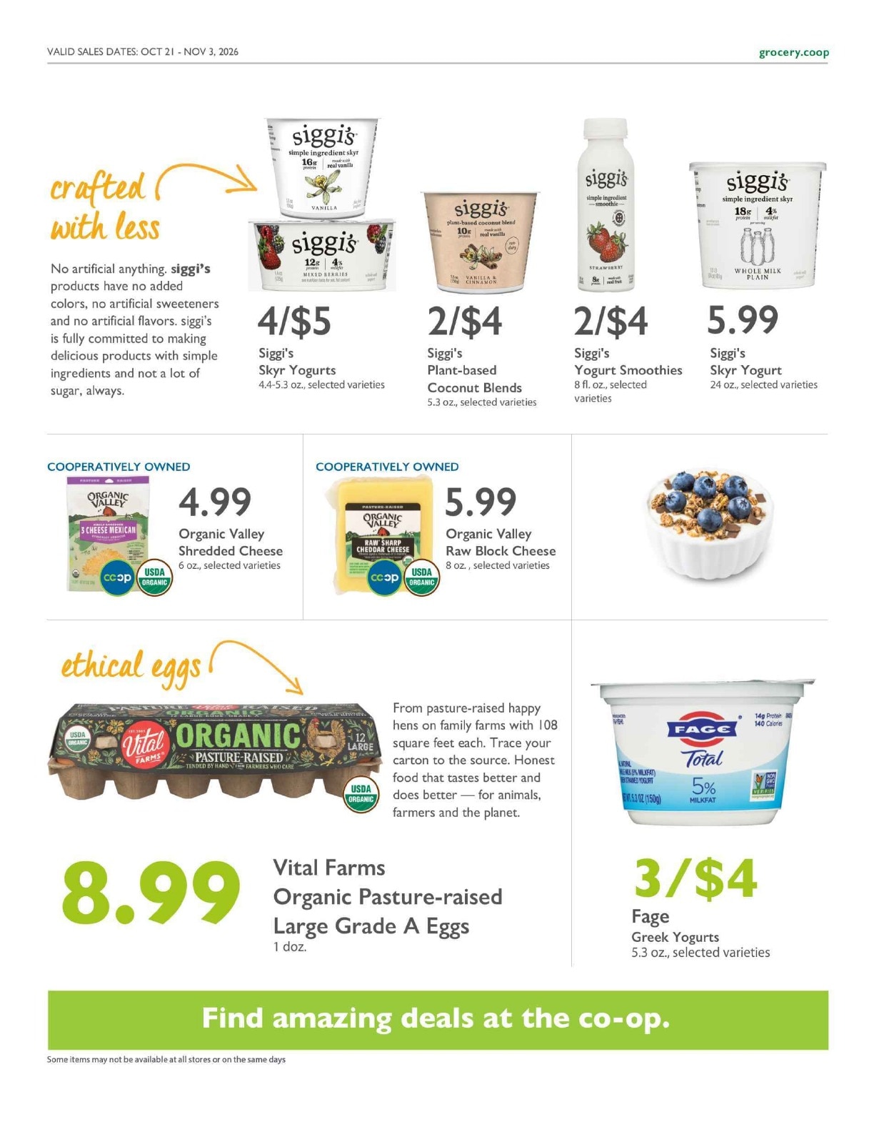Valley Natural Foods Co+op Deals Weekly Ad October 21 - November 3, 2026