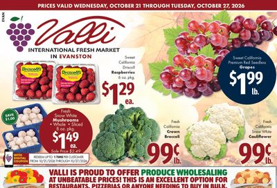 Valli Produce (Evanston, IL) Weekly Ad October 21 - 27, 2026