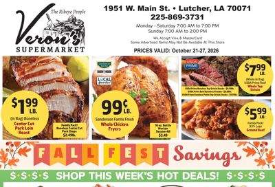 Veron's Supermarket Weekly Ad October 21 - 27, 2026